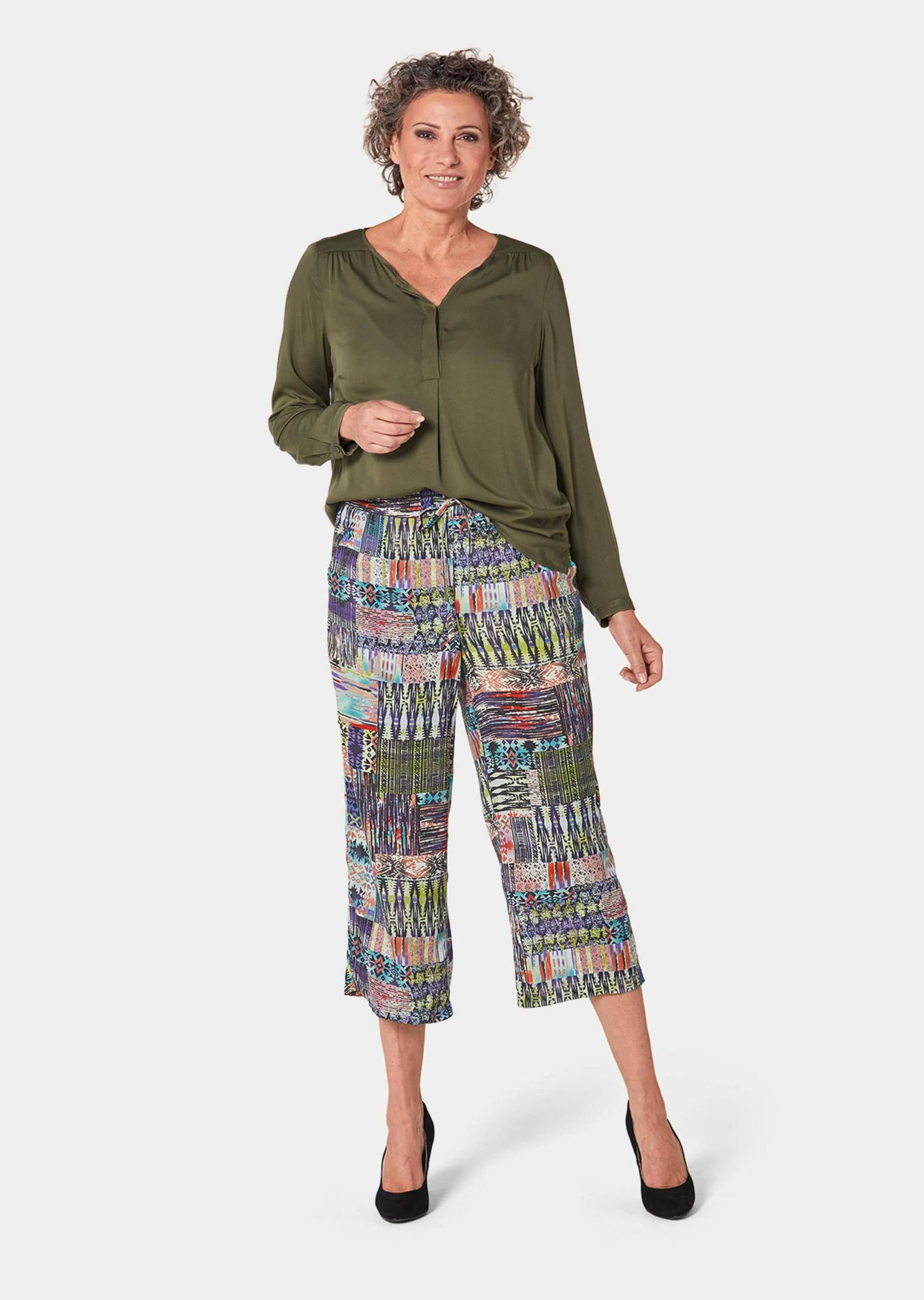 GOLDNER Chinos »Kurzgröße Druckhose«