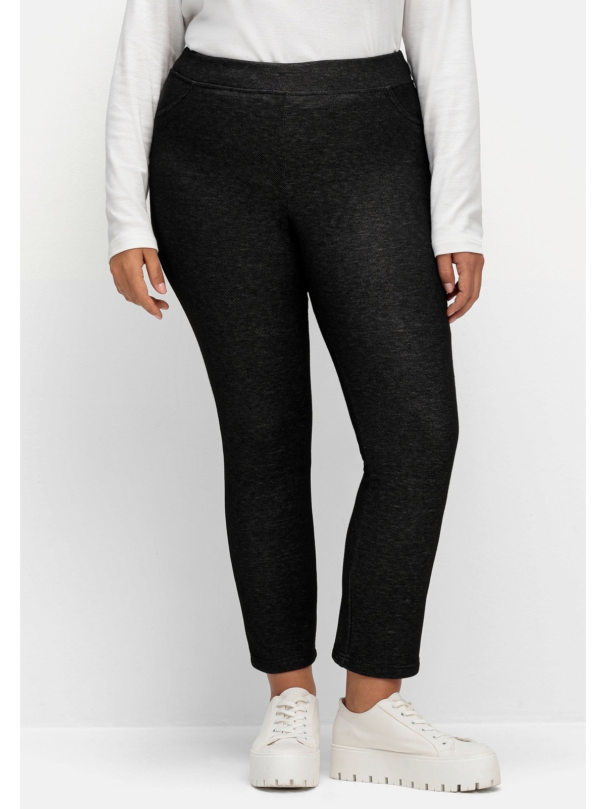 Sheego Leggings »Große Größen«, aus weicher, leicht wärmender Melangequalität