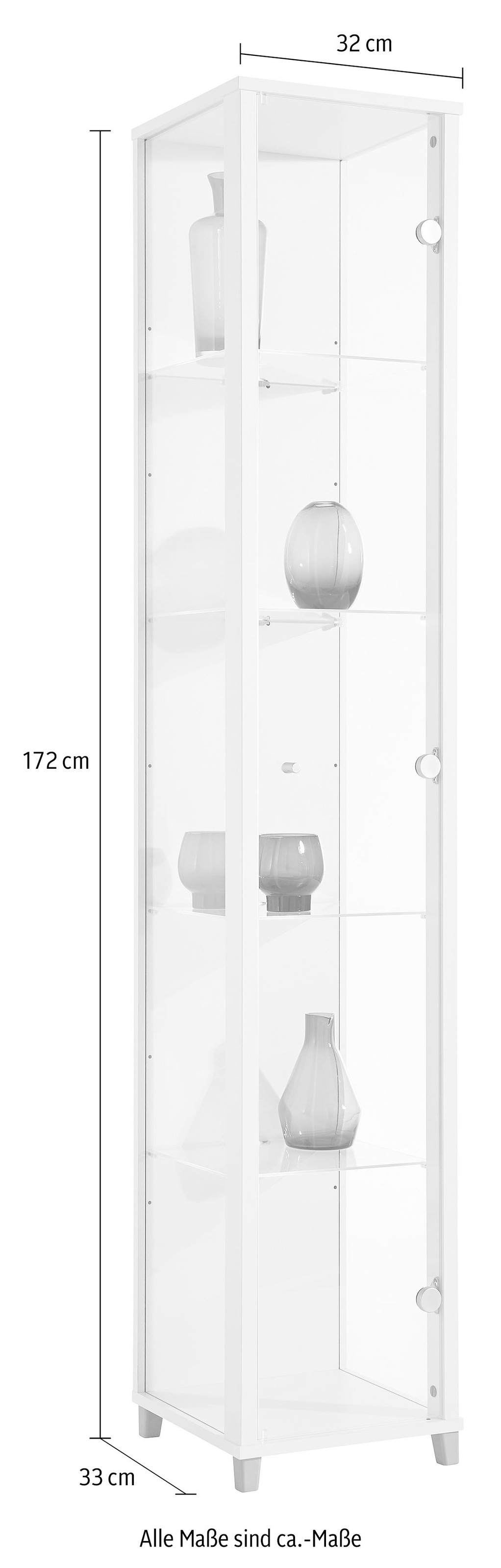 fif möbel Vitrine »OPTIMA«, Standvitrine/Glasvitrine 1x Glastür,perfekt für Sammler,Sammlervitrine