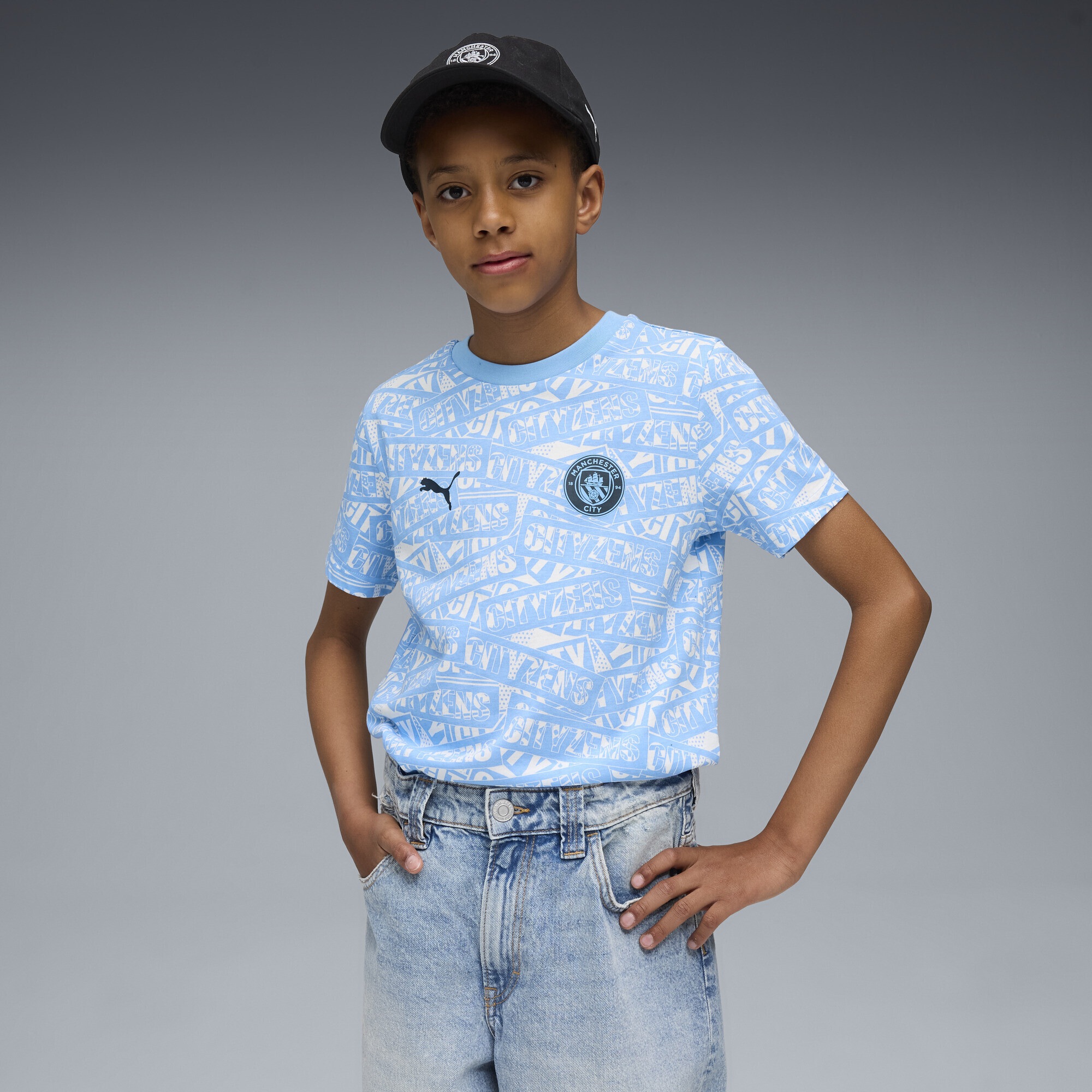 PUMA T-Shirt »Manchester City FtblCulture T-Shirt mit Allover-Print Jungen«