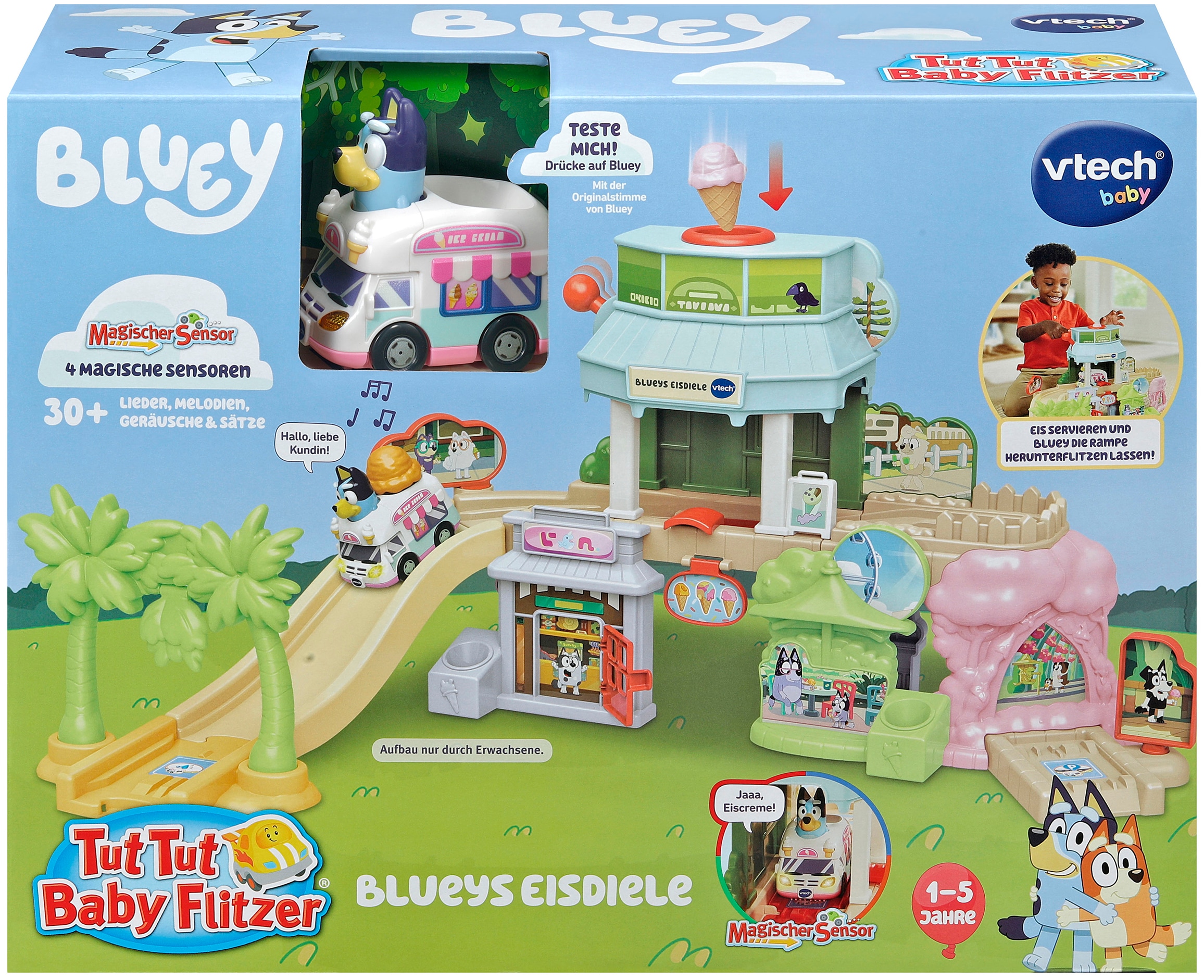 Vtech® Spielwelt »Tut Tut Baby Flitzer - Blueys Eisdiele« inklusive Eiswagen