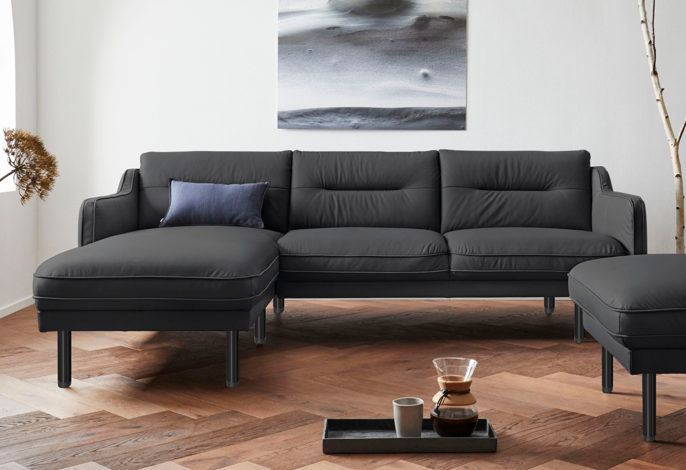Home affaire Ecksofa "Nordfyn L-Form" edles Design in 3 Bezugsqualitäten, D günstig online kaufen
