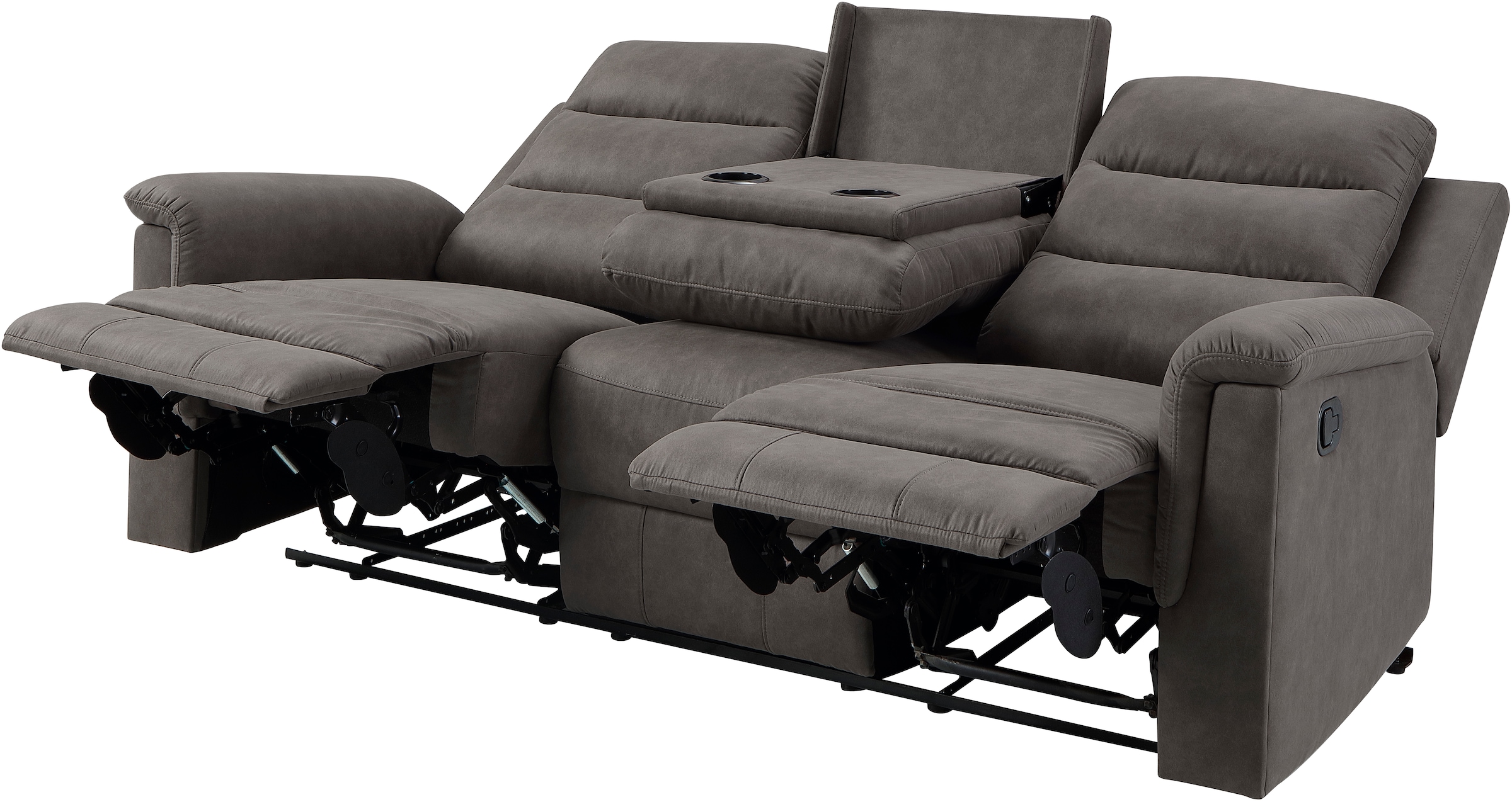 ATLANTIC home collection 3-Sitzer »Cliff mit 2 Relaxfunktionen«, Federkern und Becherhaltern in klappbarer Mittelkonsole