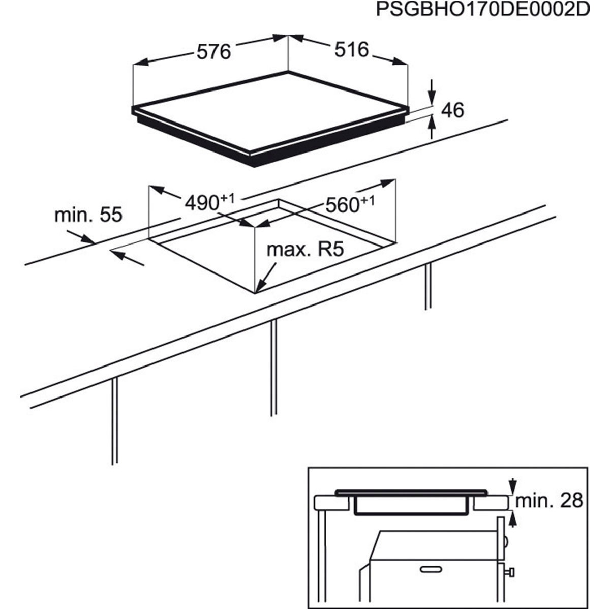 AEG Induktions Herd-Set Selbstreinigung BAUR »TEAMH1PIS2«, 940321397, EPB43509BM Pyrolyse- 