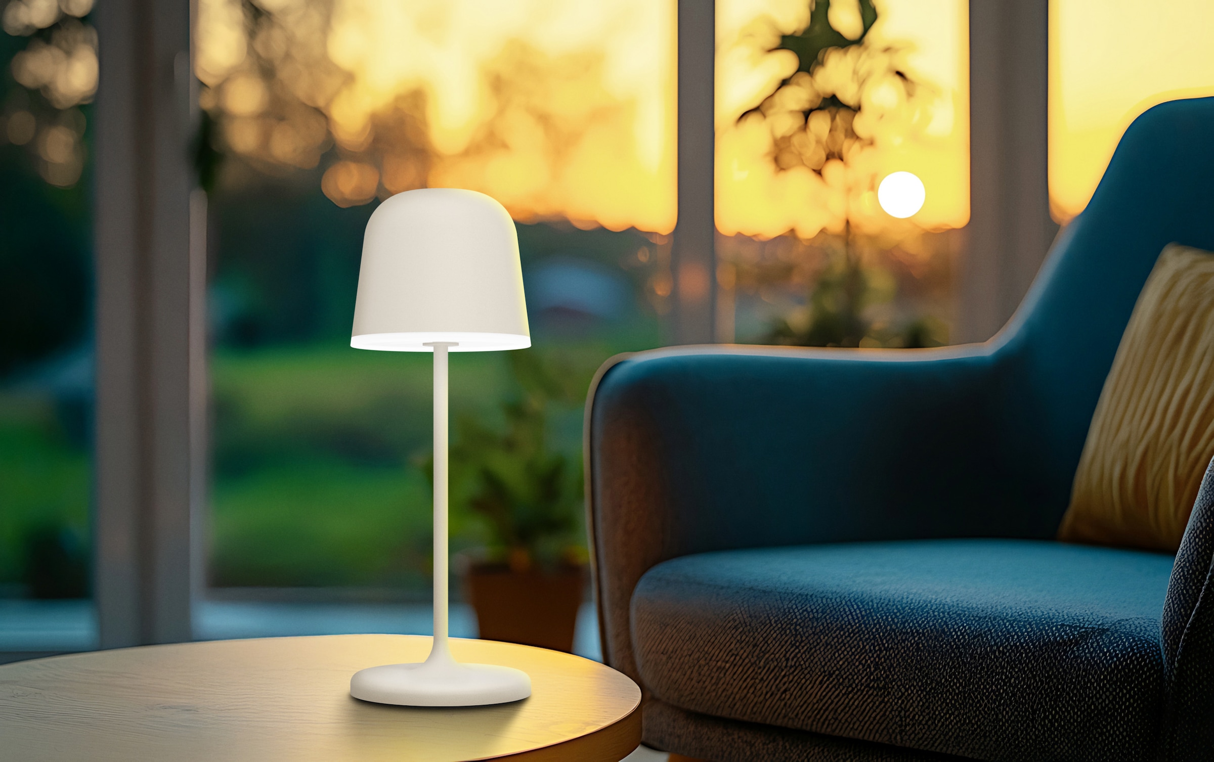 EGLO Tischleuchte »MANNERA-S Tischlampe - Alu, Stahl - LED - 1,8W - IP54« LED-Modul 1 Stk. Neutralweiß | Warmweiß Akku Tischleuchte, Außentischleuchte, Gartenlampe, H20 x Ø7,5 cm