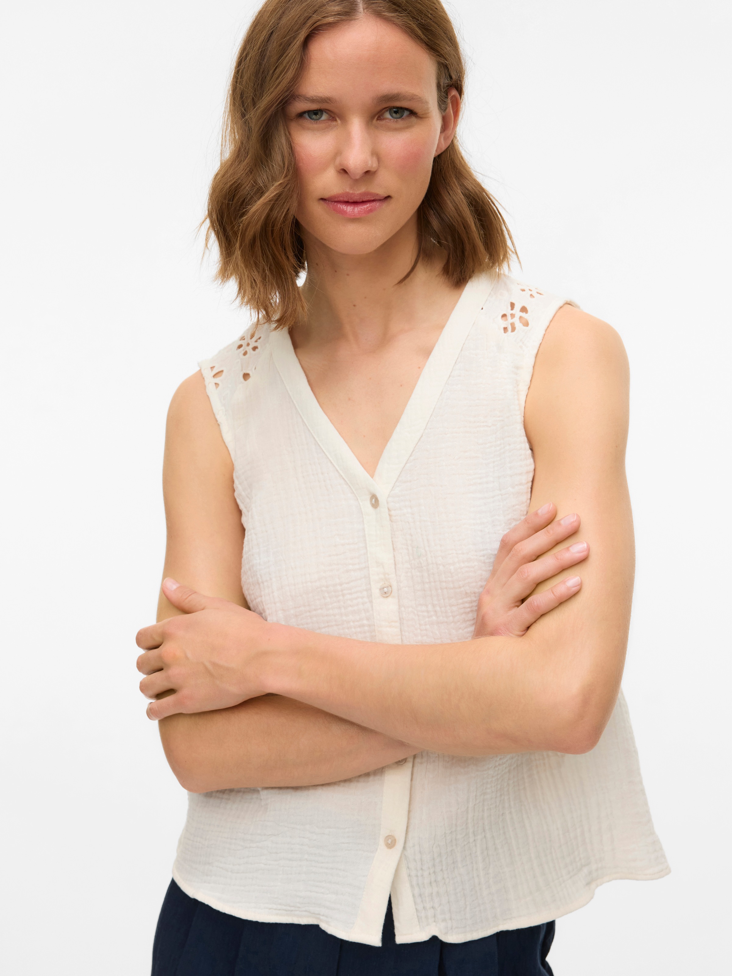 Vero Moda Blusentop "VMNATALI SL TOP WVN GA" günstig online kaufen