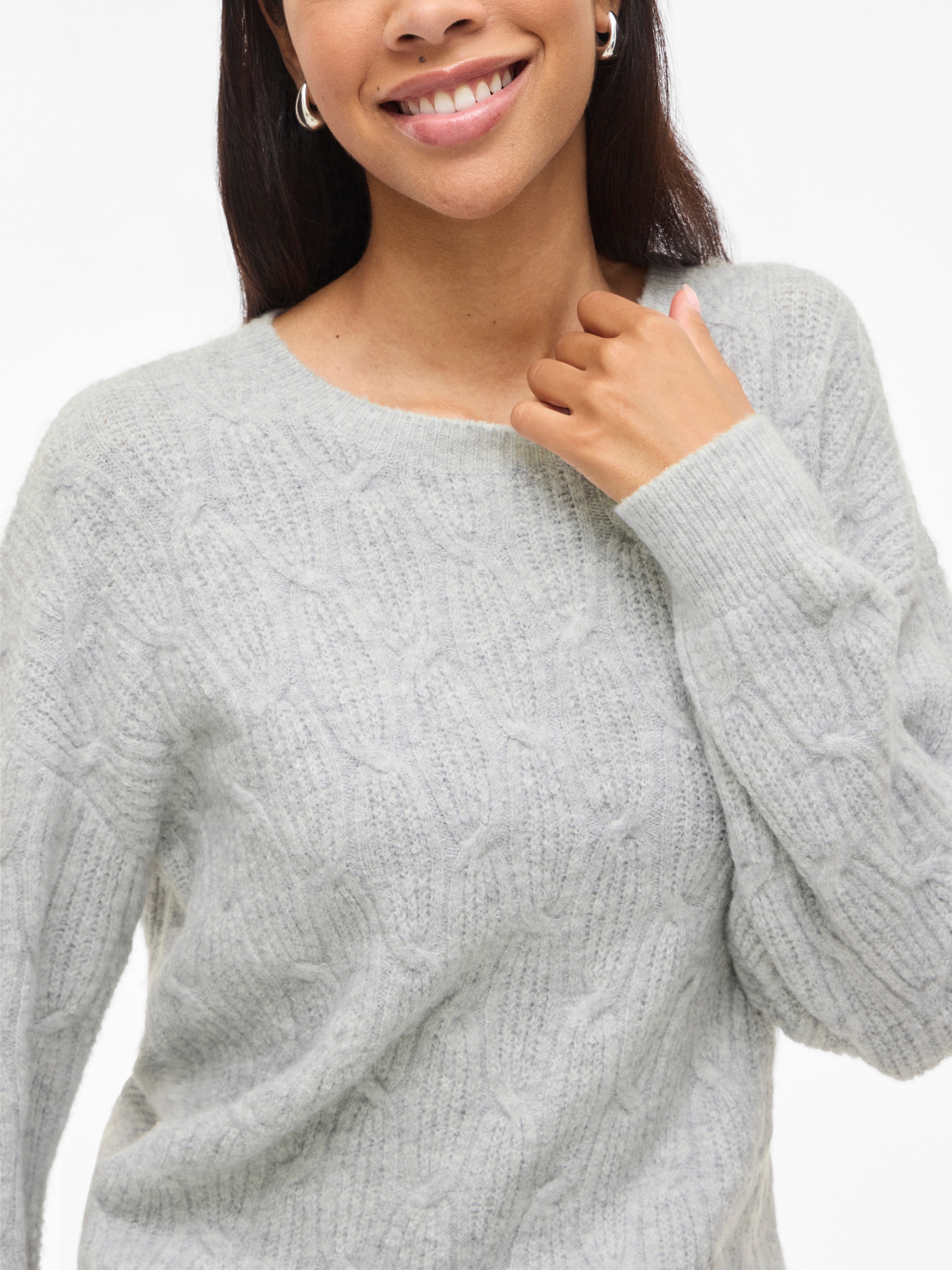 Vila Strickpullover »VILASSIA O-NECK L/S CABEL KNIT TOP -NOOS«