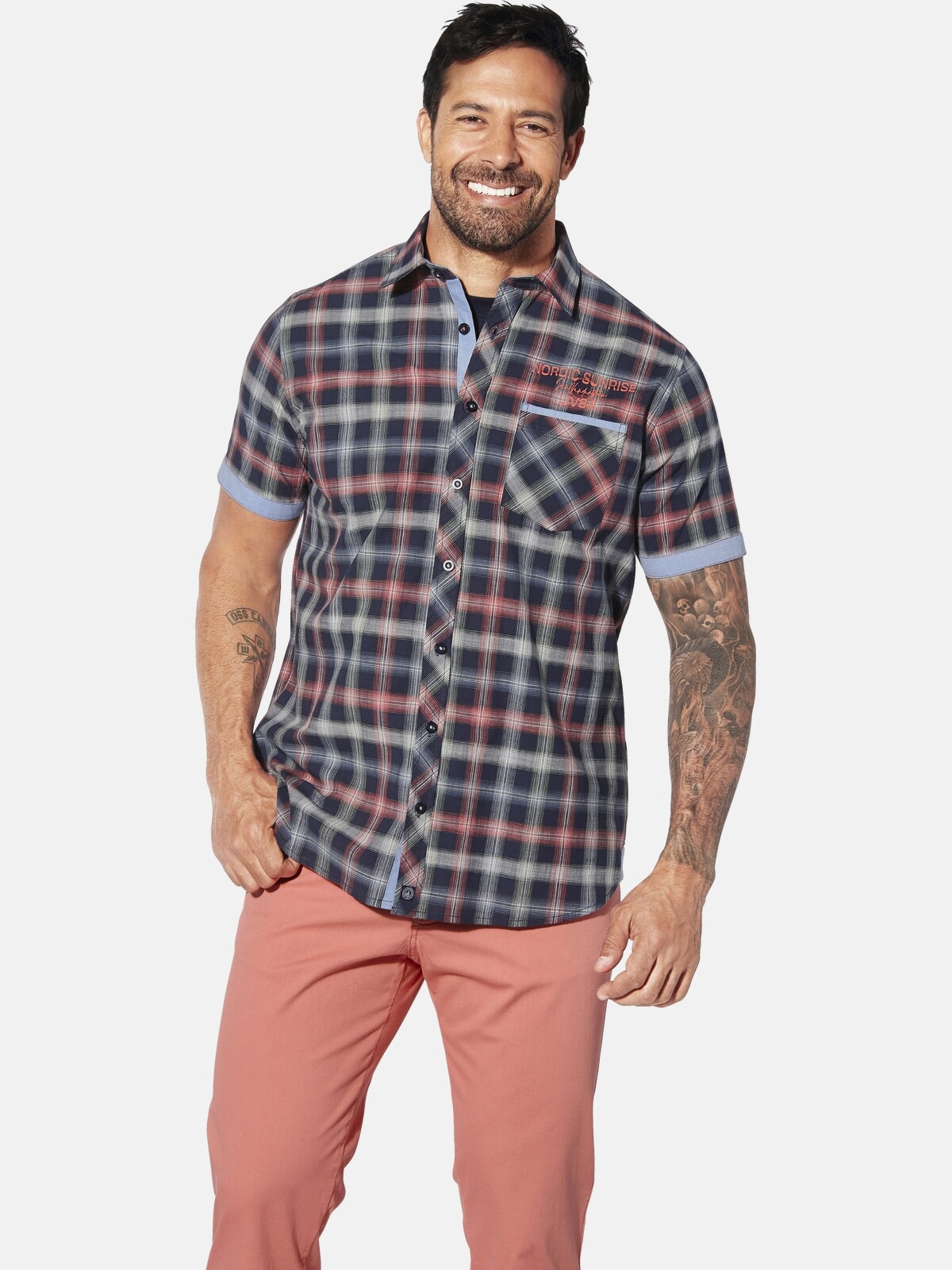 Jan Vanderstorm Karohemd "Kurzarmhemd EDBALD" günstig online kaufen