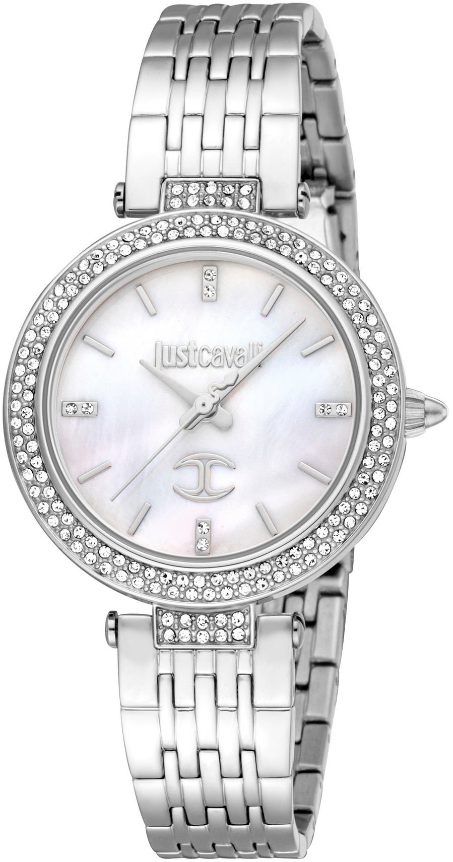 Just Cavalli Time Quarzuhr »Savoca«, (Set, 2 tlg., mit Armband), Armbanduhr, Damenuhr, Kristallsteine, Edelstahlarmband, Gerschenkidee