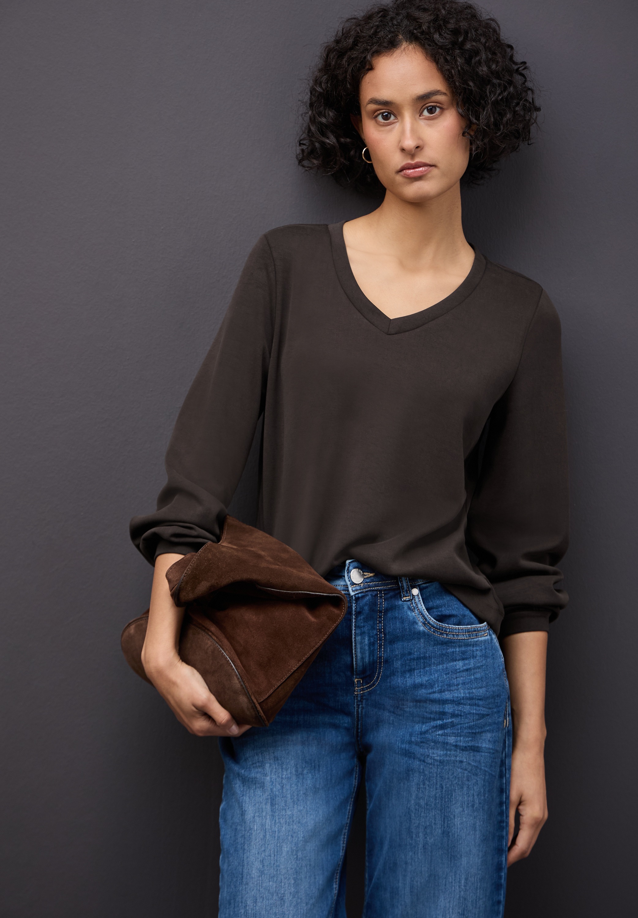 STREET ONE Langarmshirt im Silk Look