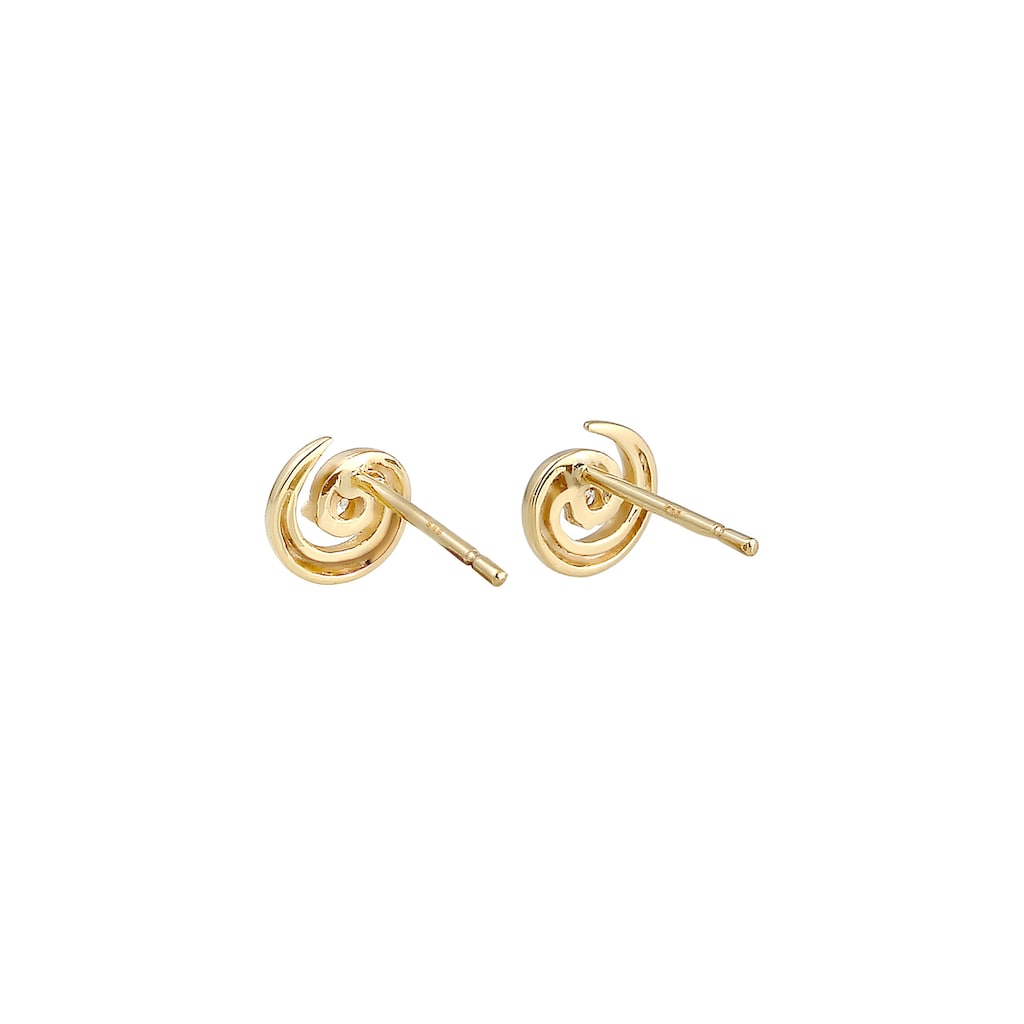 Elli DIAMONDS Paar Ohrstecker »Stecker Spirale Diamanten (0.03 ct) 585er Gelbgold«