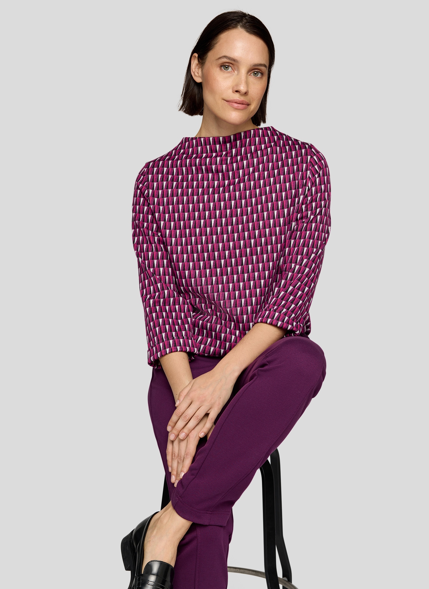 Rabe 3/4-Arm-Shirt mit grafischem Muster