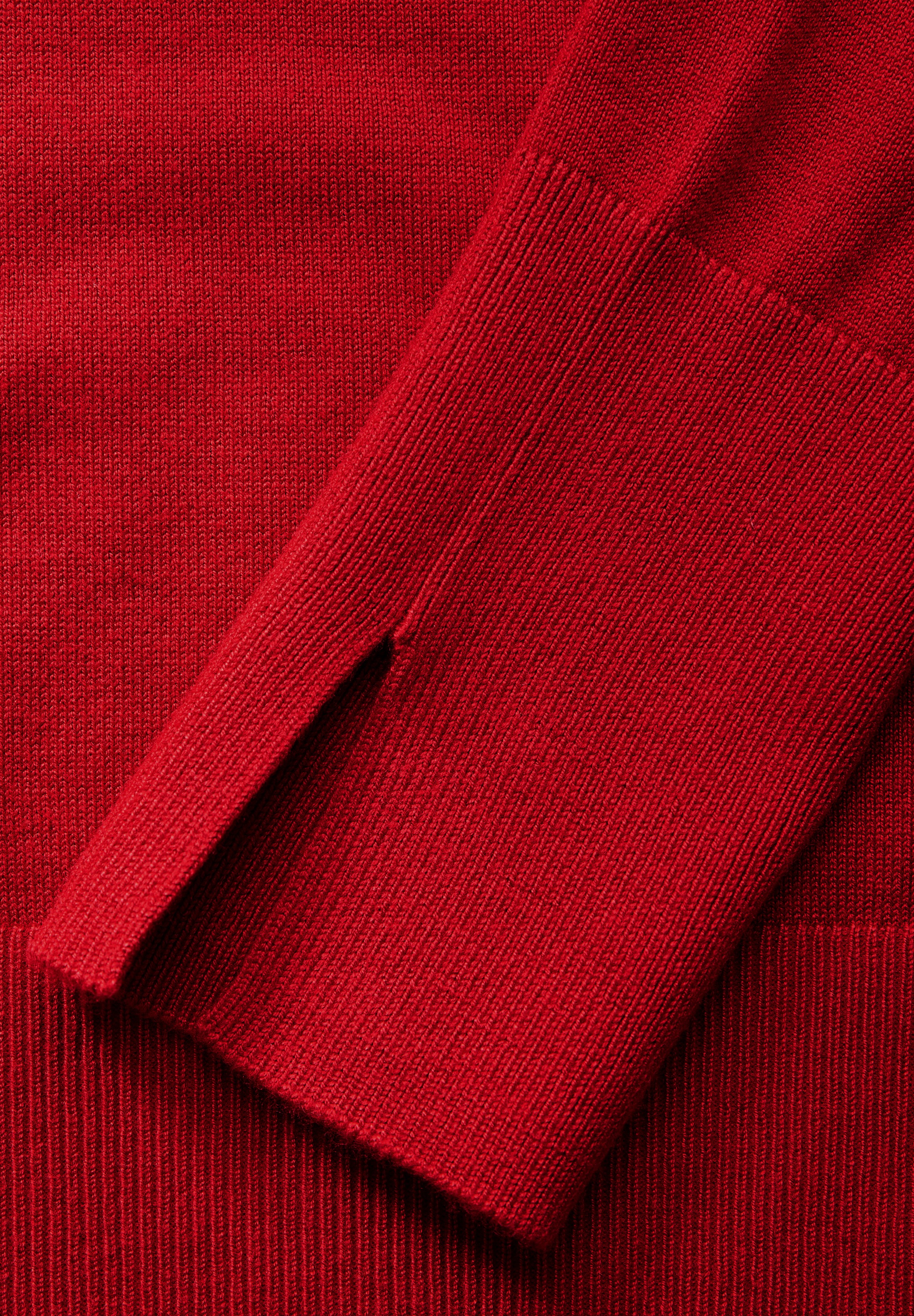 STREET ONE Rollkragenpullover, mit Materialmix