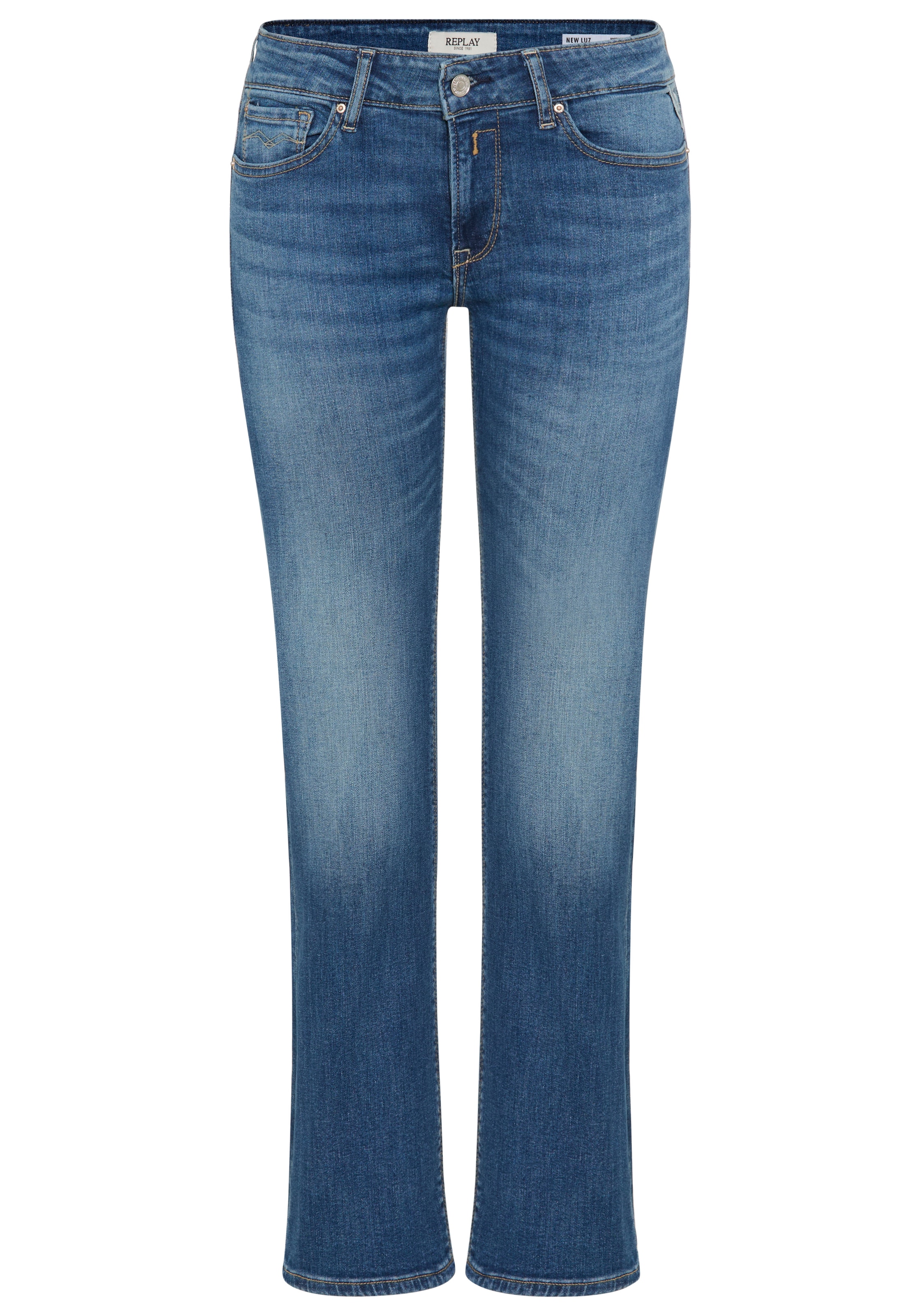 Replay Bootcut-Jeans "NEW LUZ" mit gesticktem R an der Gesäßtasche günstig online kaufen