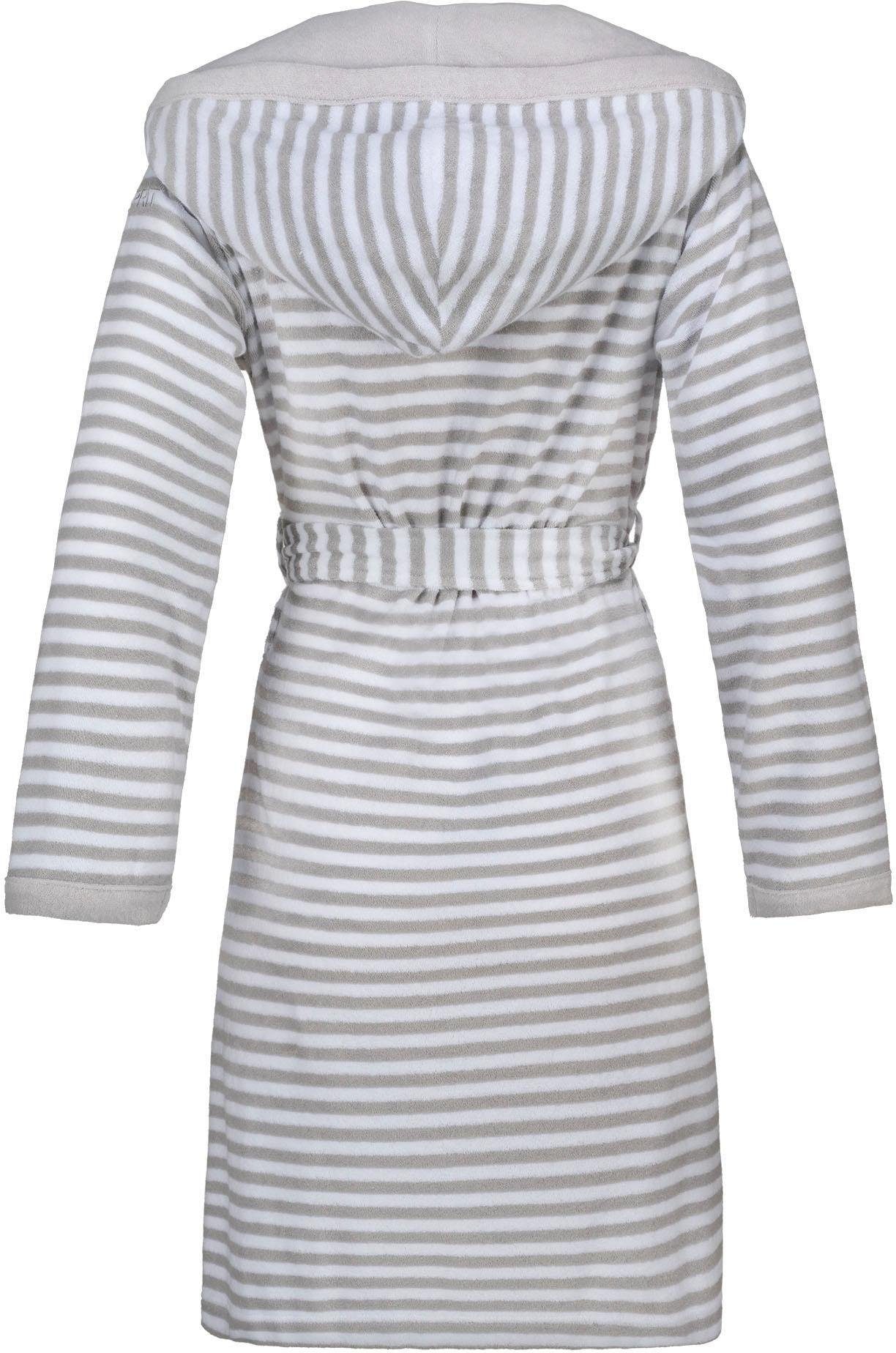 Esprit Damenbademantel "Striped Hoody, ideal für Sauna & Spa, Hotelbademant günstig online kaufen