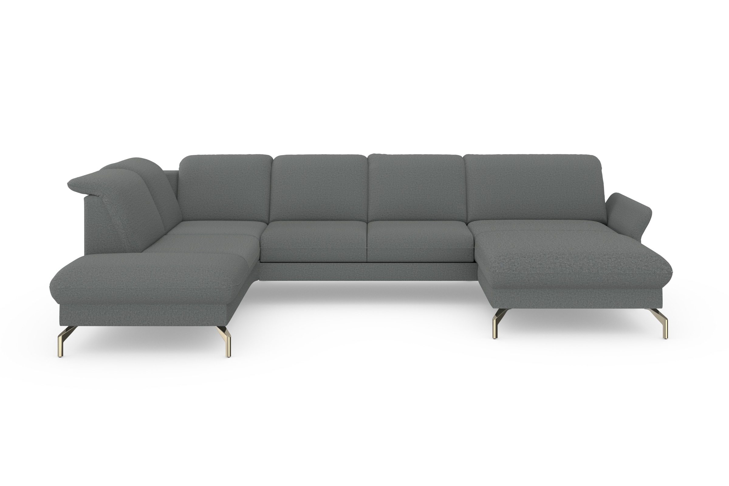 sit&more Wohnlandschaft »Fashion U-Form«, wahlweise mit Kopfteilverstellung, Vorziehsitz, motorisch, Nickelfüße