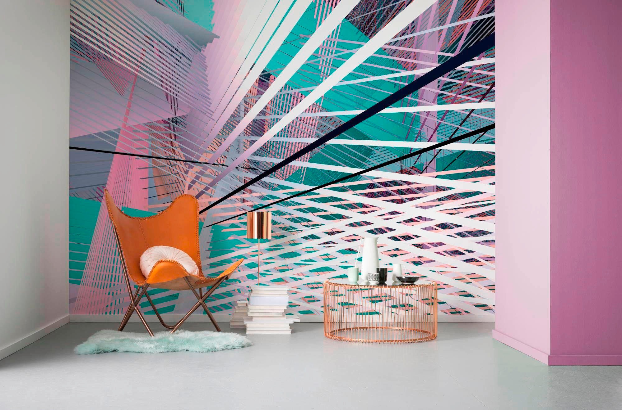 Komar Vliestapete »Digitaldruck Vlies - Space Grid Spring - Größe 400 x 250 cm«, bedruckt, Wohnzimmer, Schlafzimmer