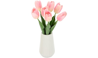 I.GE.A. Kunstblume »Real-Touch-Tulpen«, (1 St.), Vase aus Keramik kaufen