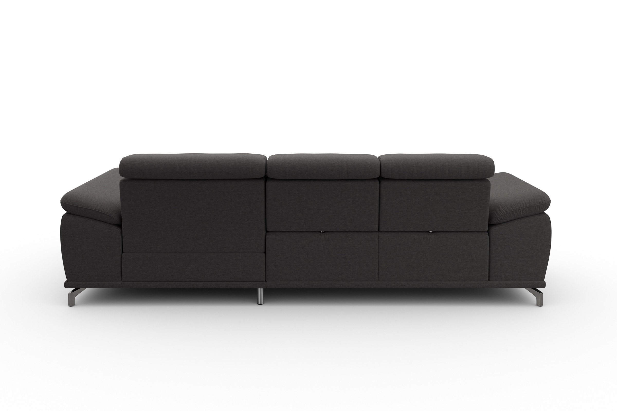 sit&more Ecksofa »Cabrio L-Form, mit Sitztiefenverstellung, Arm- und Kopfteilverstellung«, 2 Nierenkissen, Federkern, optional Bettfunktion und Stauraum
