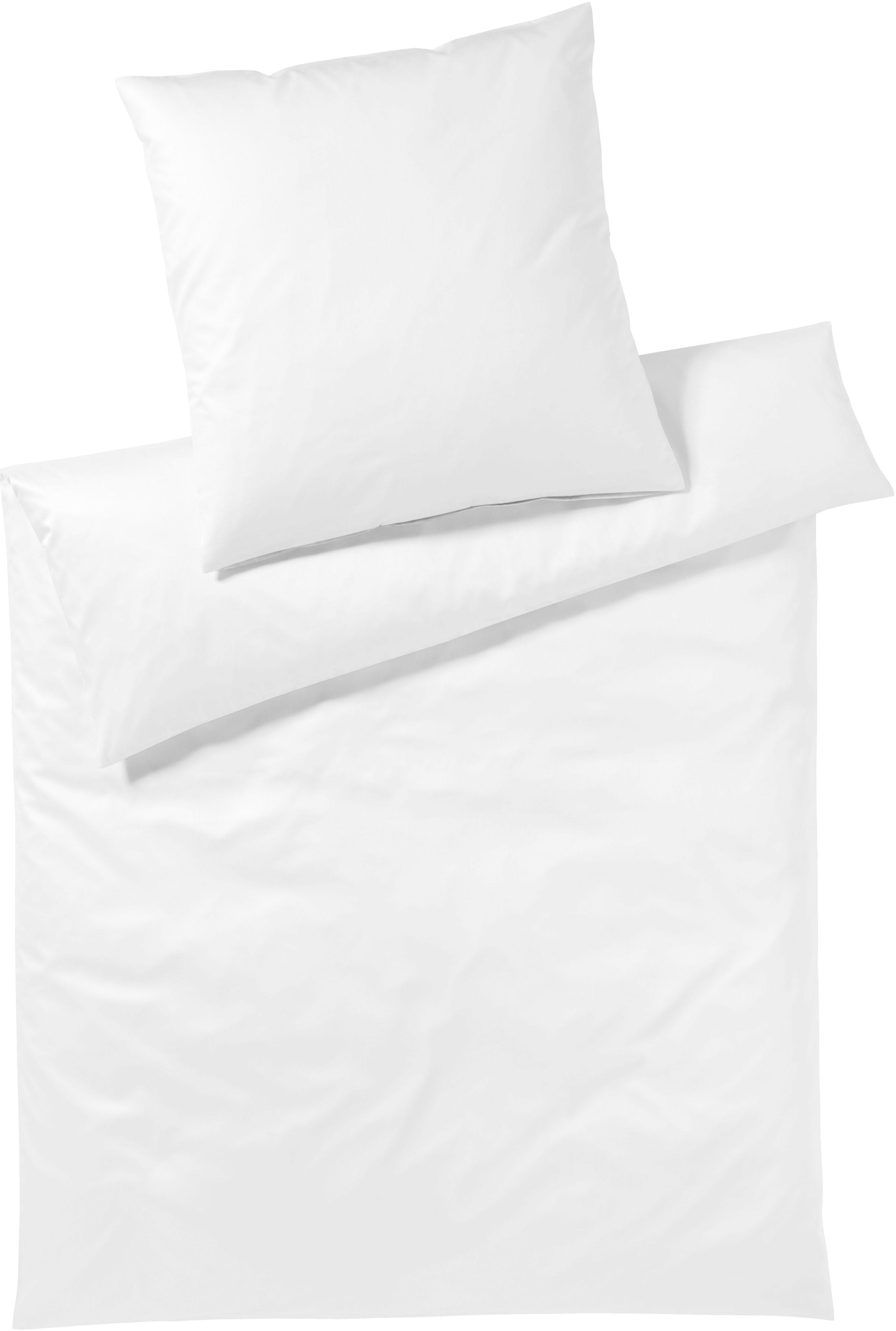 Elegante Bettwäsche "Solid in Gr. 135x200 oder 155x220 cm", (2 tlg.), Bettwäsche aus Baumwolle, elegante Bettwäsche mit 