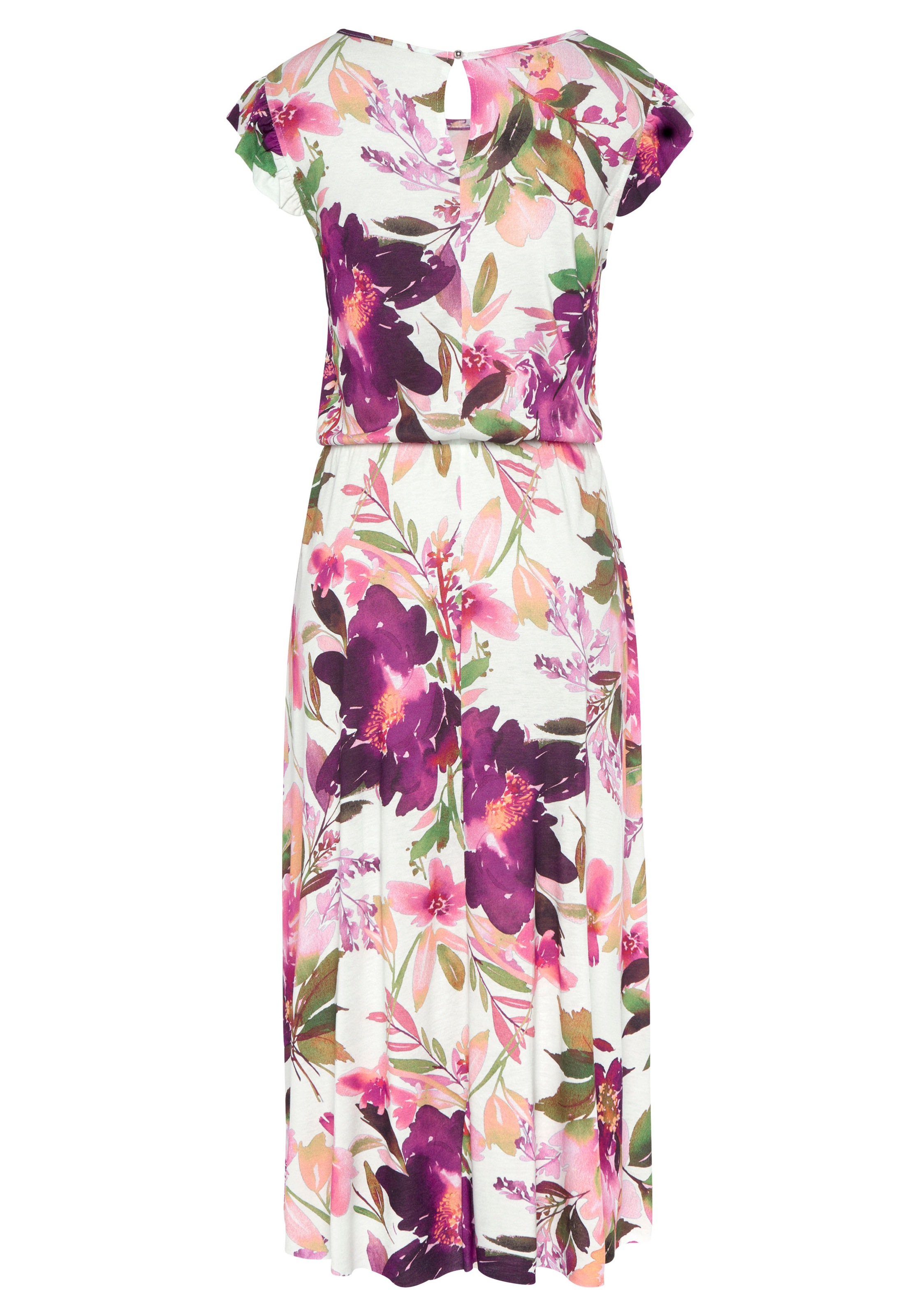 Beachtime Women's Midi Dress White Printed 34 3
