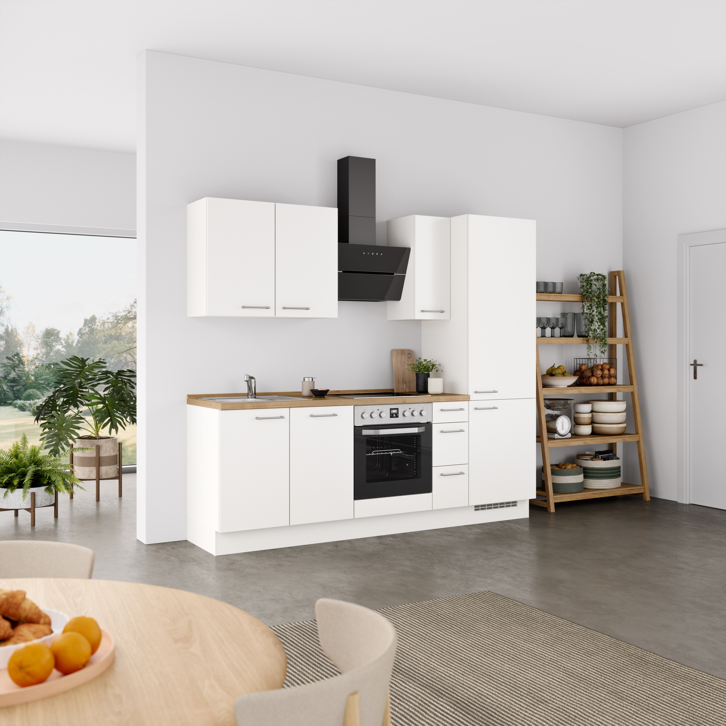 nobilia® Küchenzeile »"Laser II"«, vormontiert, Ausrichtung wählbar, Breite 240 cm, wahlw. mit E-Geräten