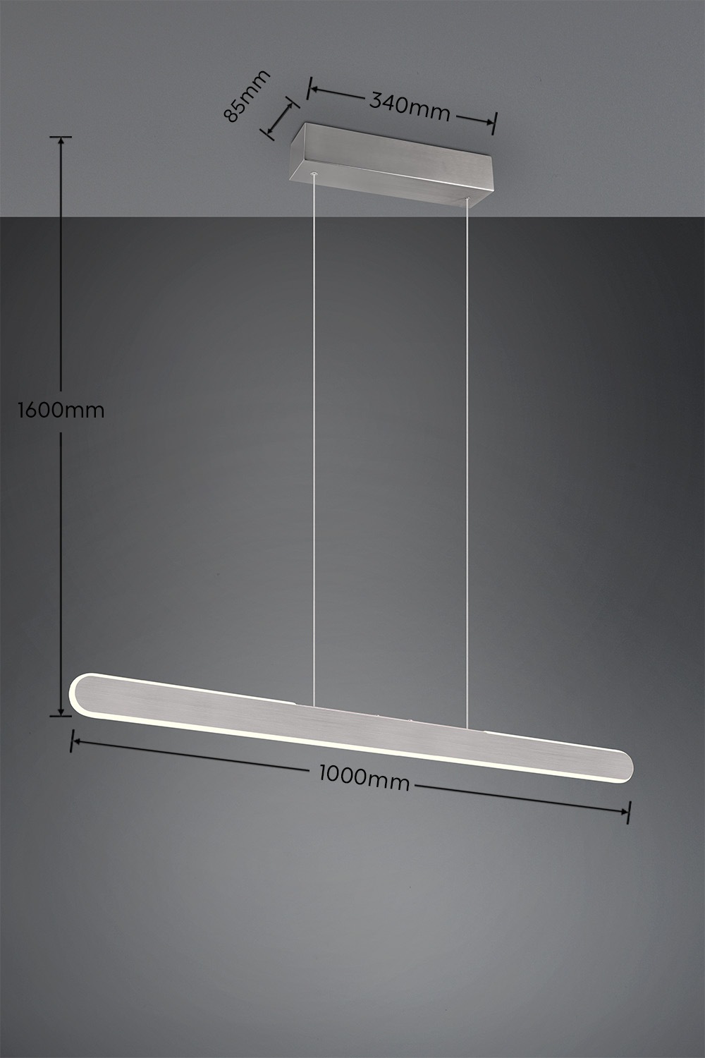 TRIO Leuchten LED Pendelleuchte »HELIOS, bis 150 cm höhenverstellbare LED Hängelampe 28W 3300 Lumen«, 1 flammig, Leuchtmittel LED-Board | LED fest integriert, CCT warmweiß-kaltweiß 2700-6500K, dimmbar Touch Sensor, up+down light