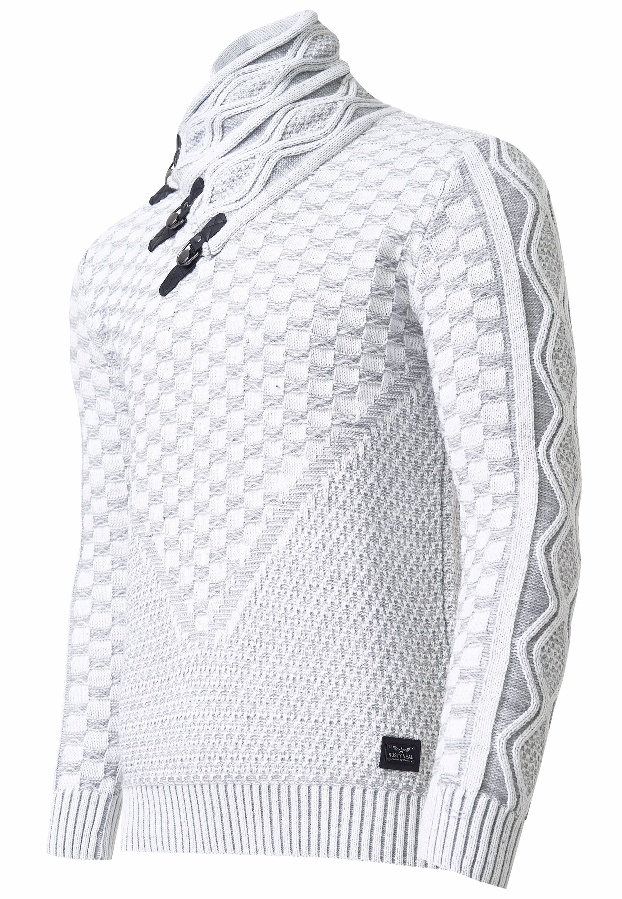 Rusty Neal Strickpullover, mit extravagantem Schalkragen