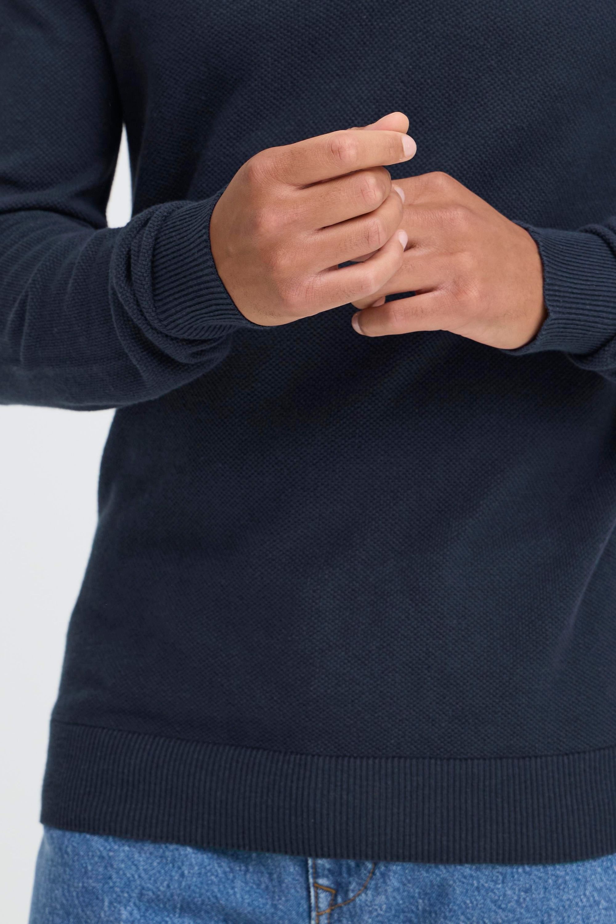 Blend Troyer »BHBartel« Klassischer Feinstrick-Pullover mit Stehkragen und Reißverschluss