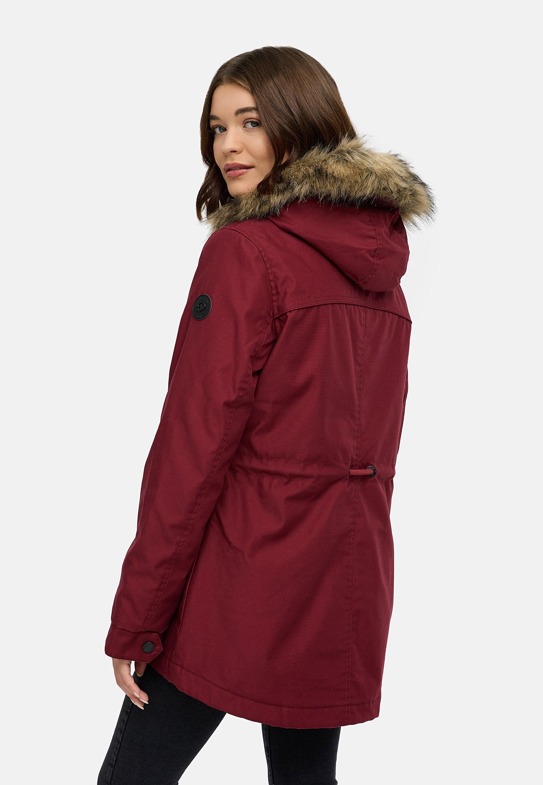 Ragwear Winterjacke »Tawny Short YOUMODO« mit Kapuze Warme Jacke mit großer Kapuze und Kunstfellkragen