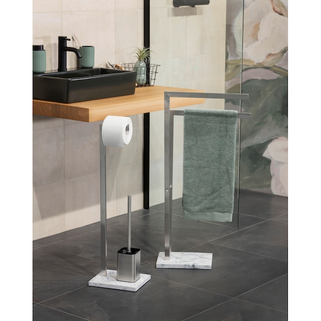 WENKO WC-Garnitur »Aprilia«, aus Edelstahl-Kunststoff, inkl. Rollenhalter  und WC-Bürste bestellen | BAUR