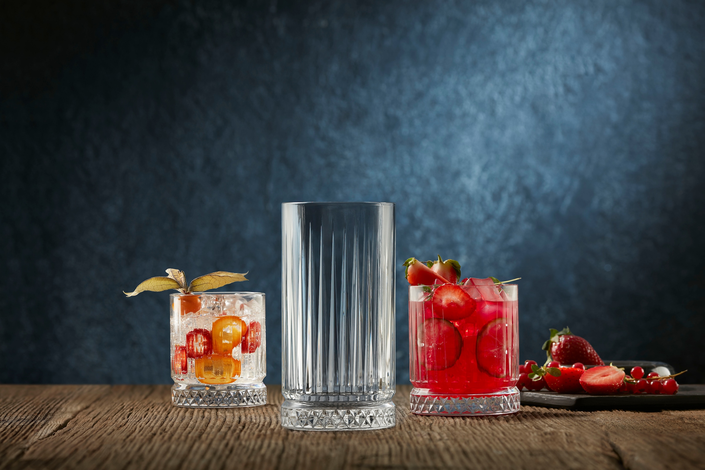 CreaTable Gläser-Set »Elysia transparent, Gläserset, 8-tlg.« Nostalgische Anmutung, Stabrelief