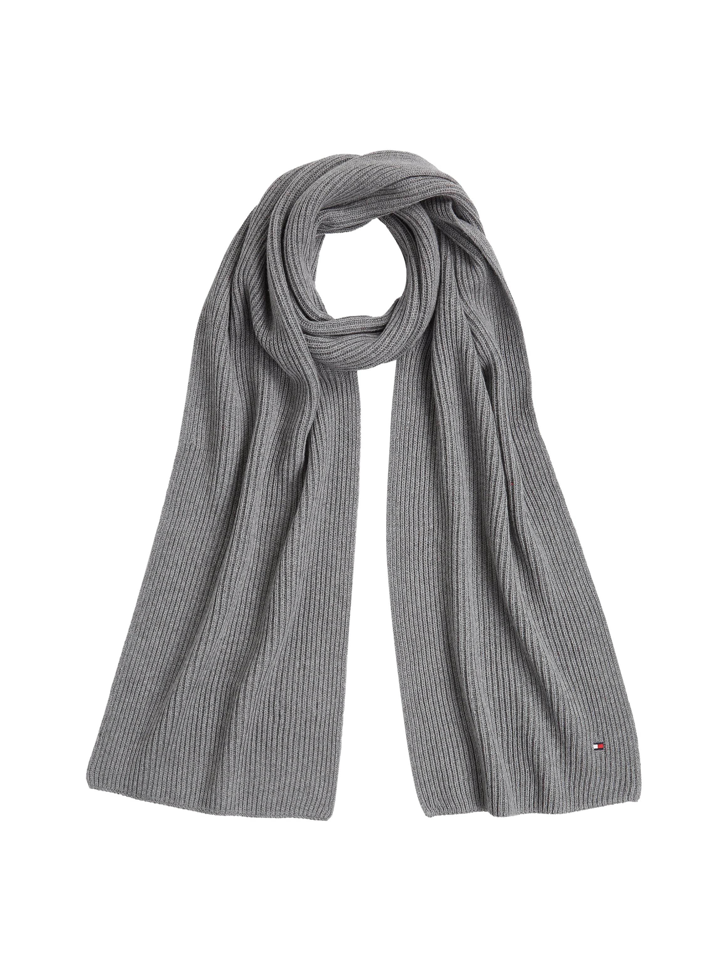 Tommy Hilfiger Strickschal »TH FLAG PIMA COTTON CASH SCARF«, mit Logostickerei