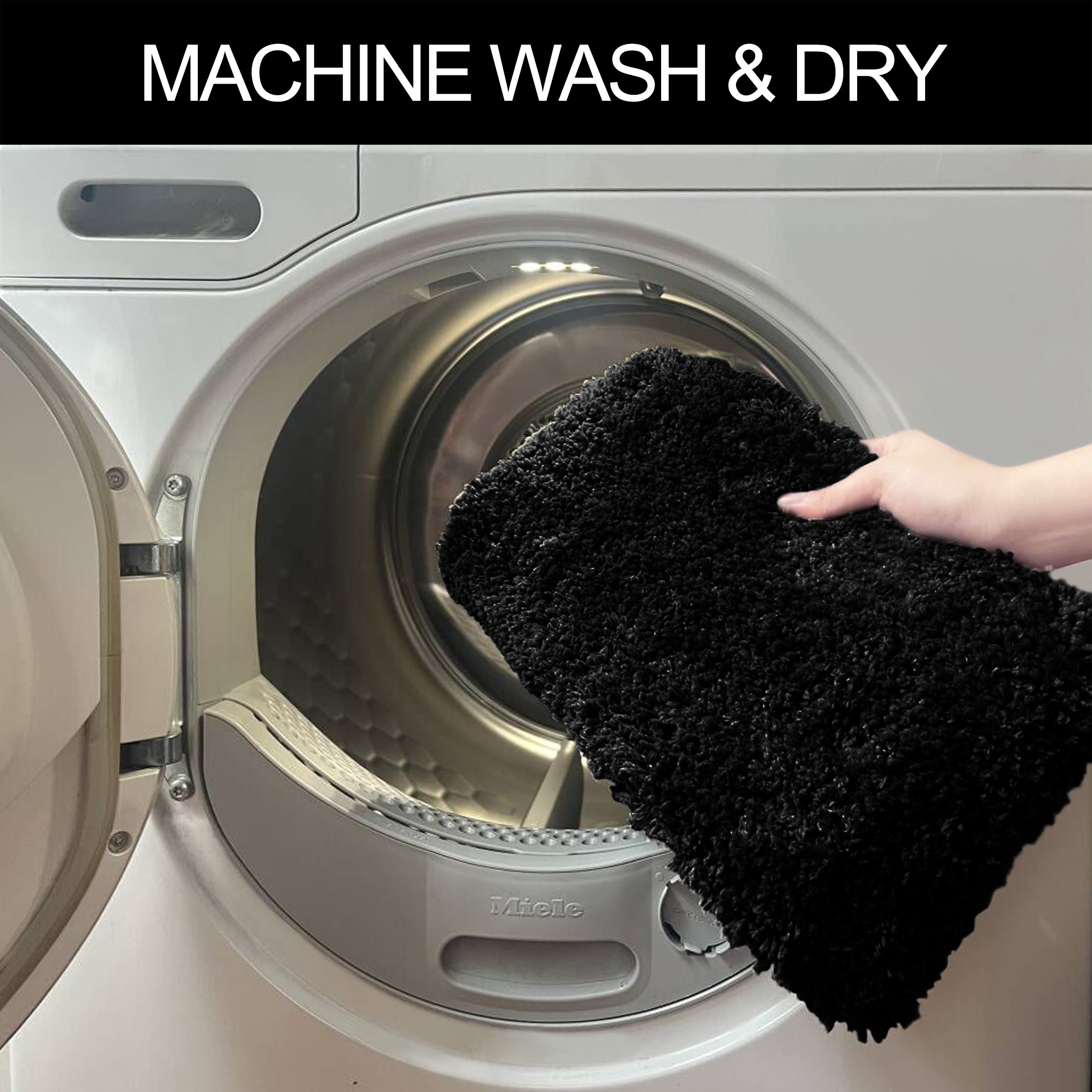 my home Badematte »Sanremo, Badvorleger, Badezimmer Teppich, sehr weich«, rutschhemmend beschichtet, fußbodenheizungsgeeignet-schnell trocknend, Badteppich, unifarben, rechteckig, rund & als 3-tlg. Set erhältlich