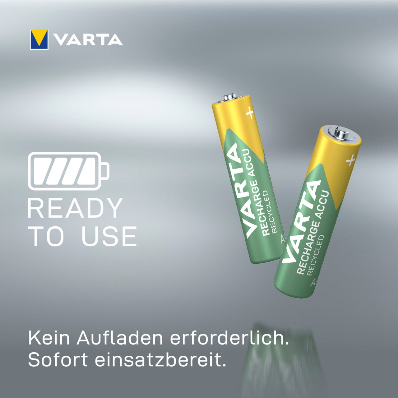 VARTA wiederaufladbare St.), VARTA 1,2 Accu V, »wiederauflaudbare Recharge 4 Batterien Akkus«, (Packung