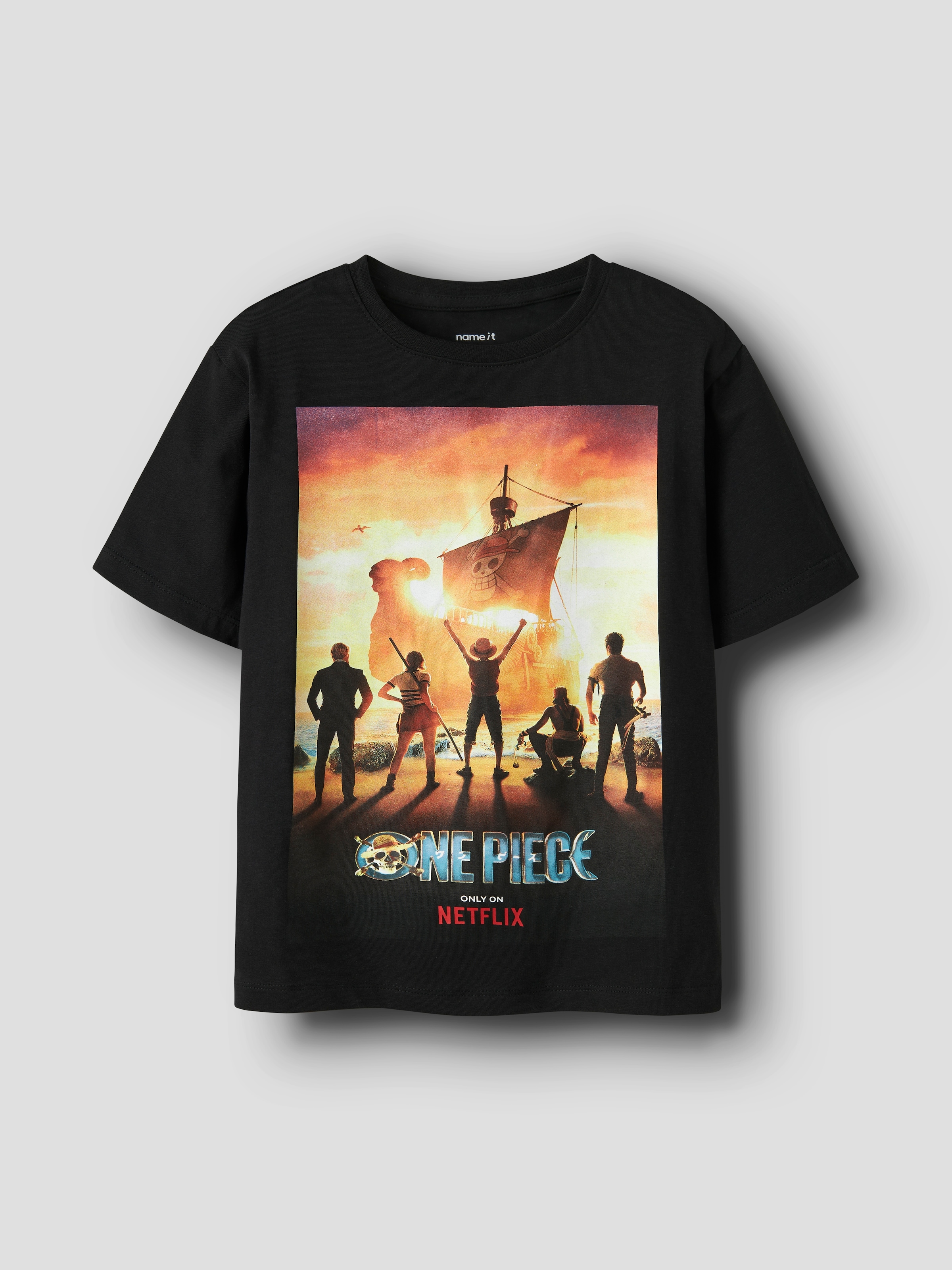 Name It Kurzarmshirt »NKMMALIM ONEP SS NREG TOP BOX BFU« Baumwollmischung, Fotodruck der Serie "One Piece"