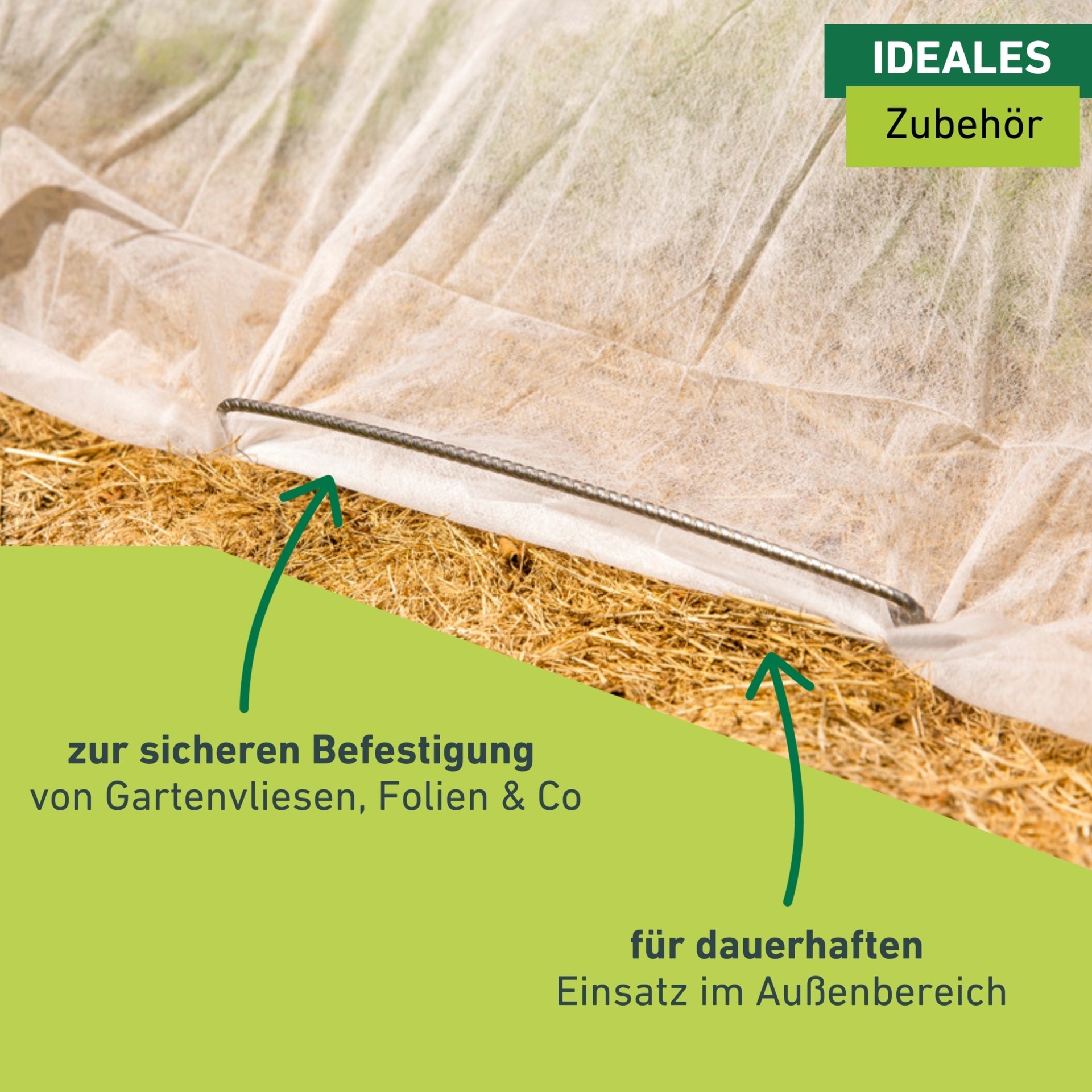 Windhager Bodenanker »Befestigungshering gerippt aus Metall, wiederverwendbar 100 Stk.« Packung, 100 Stk. tlg. Bodenanker für Folien und Vlies, 20 x 25 cm, Ø 4 mm, verzinkt