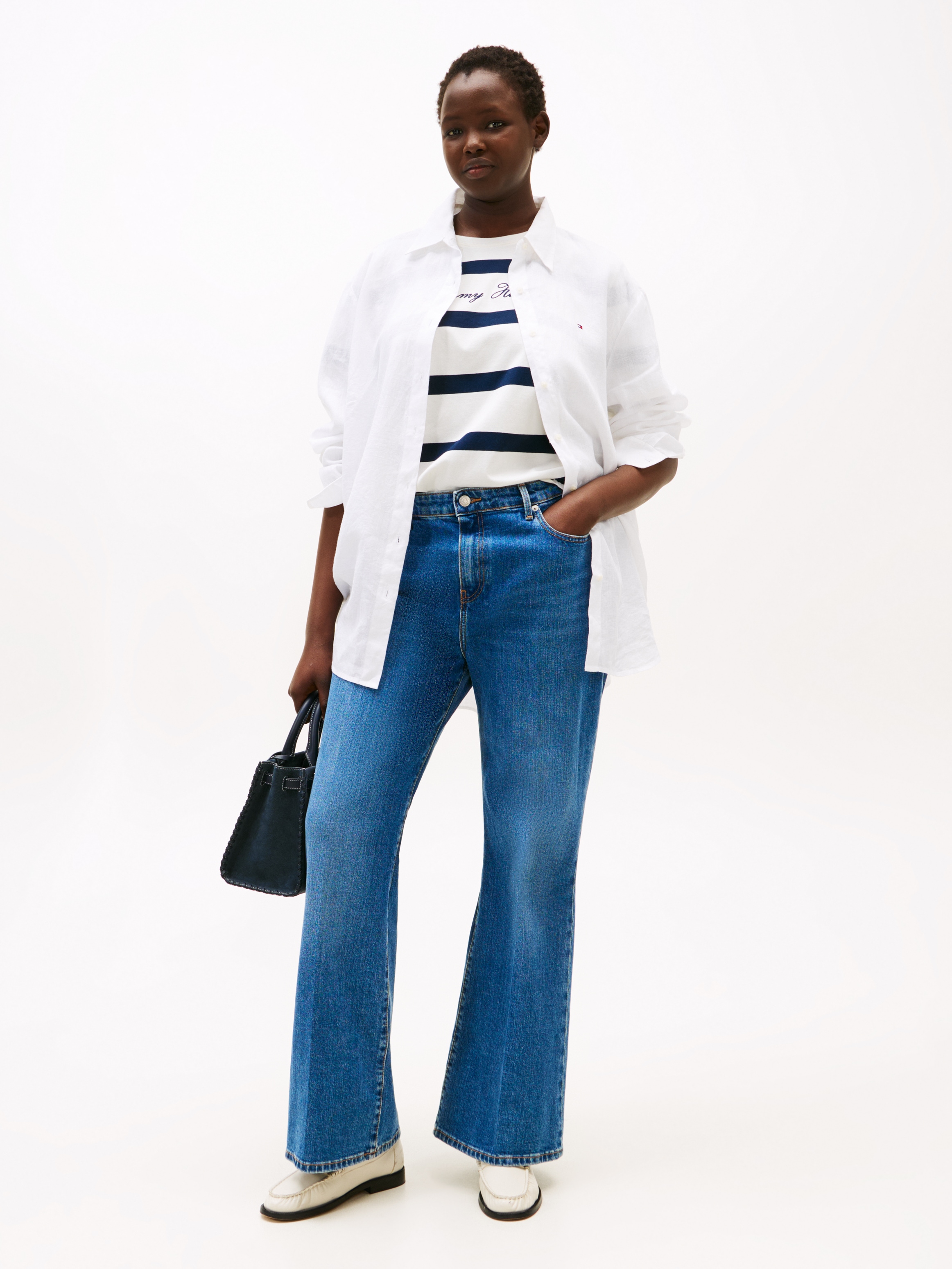 Tommy Hilfiger Curve Bootcut-Jeans »CRV DNM FLO BOOTCUT RW«