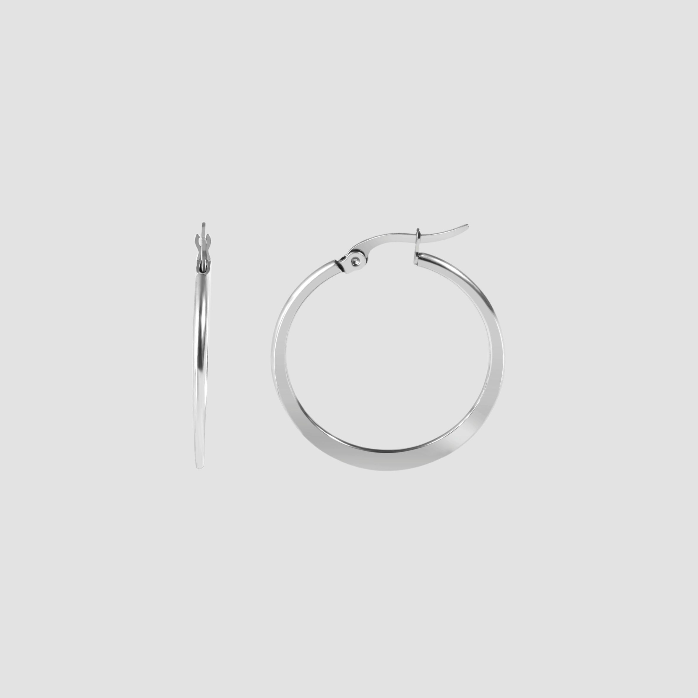 Paar Creolen ADELIA´S "Damen Ohrringe – Creole aus Edelstahl", Damen, Gr. Damen, Edelstahl, silber, Ohrringe, Ideal als Geschenk zum Valentinstag 2