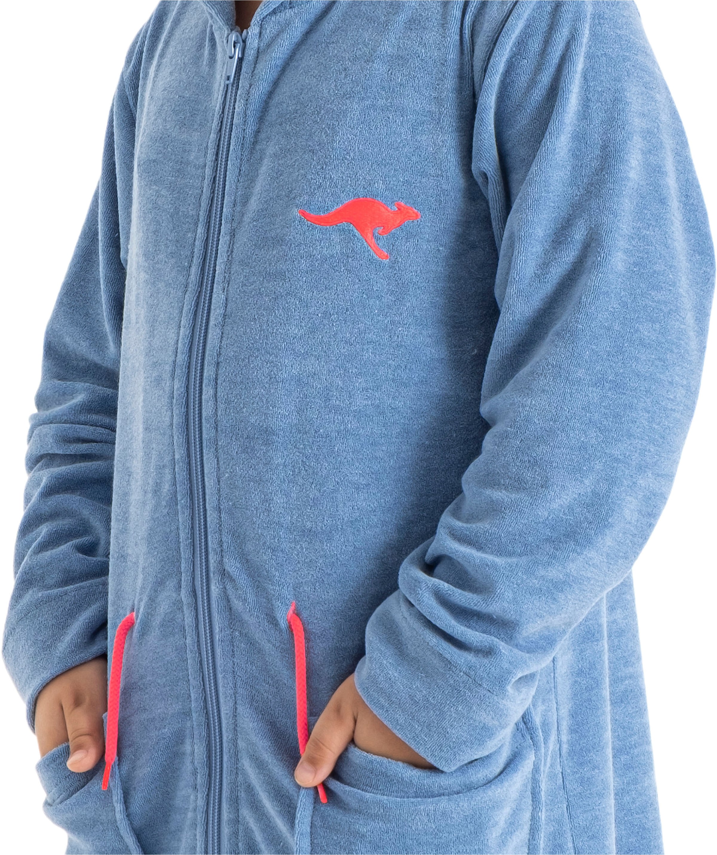 KangaROOS Kinderbademantel »Kira, Ideal für Zuhause, Schwimmbad oder im Urlaub«, (1 St.), modernen, sportliches Design, leuchtenden Akzenten