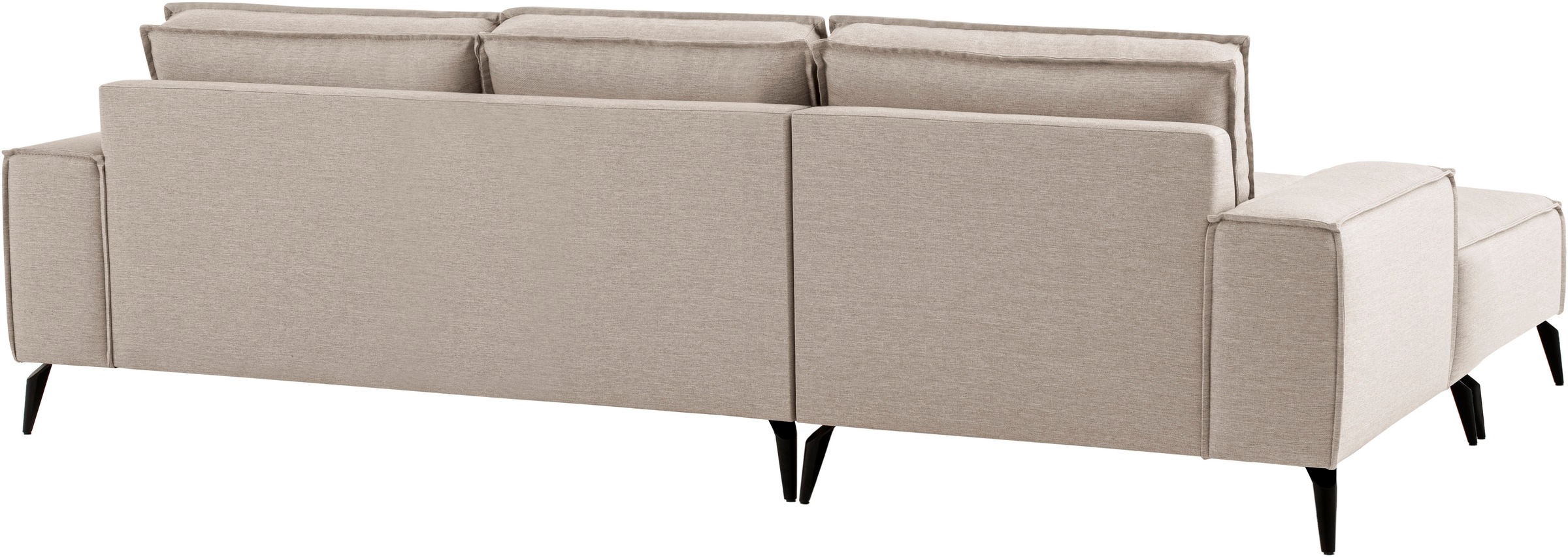 Home affaire Ecksofa »TVINNU, L-Form, 275cm, in Cord und Leinenoptik« wahlweise Recamiere rechts/links, schwarze Füße, bequemer Sitzkomfort