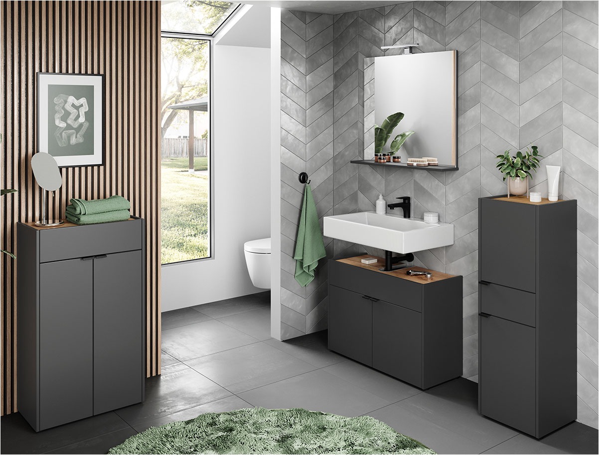 GERMANIA Badmöbel-Set "Ameca" 4 Stk. tlg. Badezimmer-Set aus Waschbeckenunt günstig online kaufen