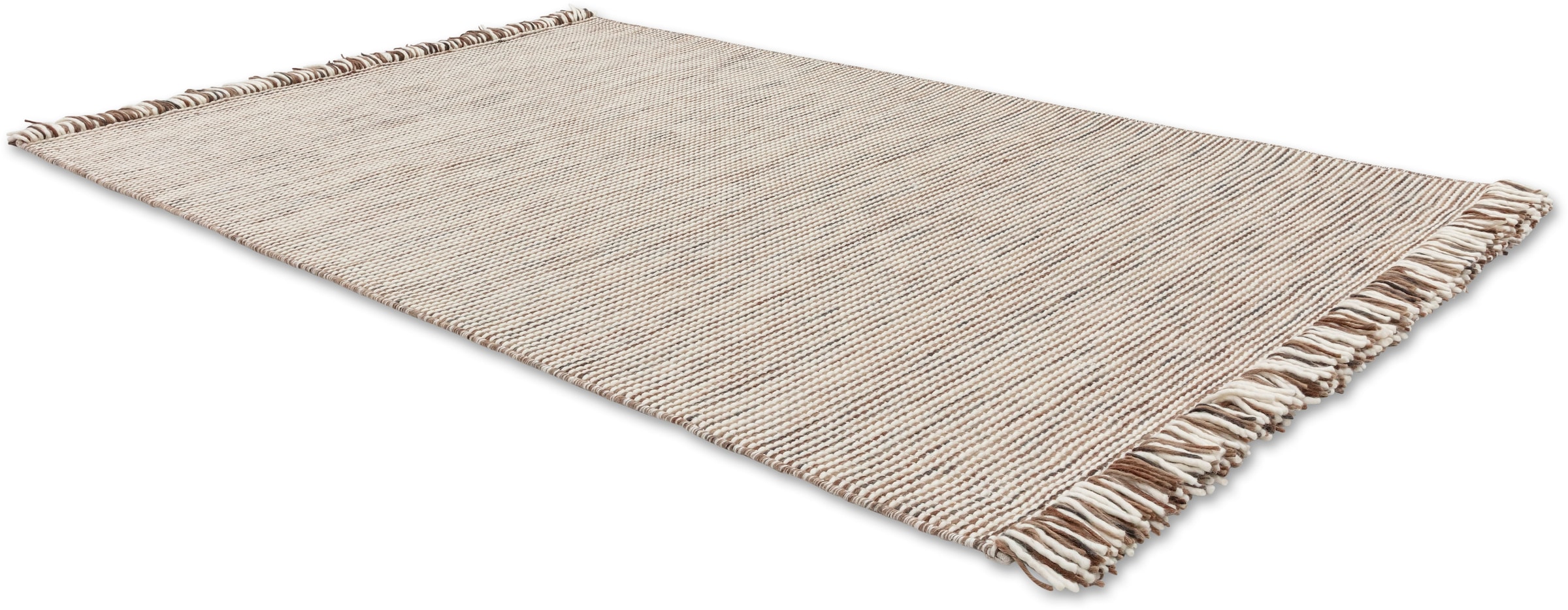 SCHÖNER WOHNEN-Kollektion Teppich »Arina« rechteckig 10 mm Höhe 80% reine Wolle, gewebte Struktur, meliert, mit Fransen, Wohnzimmer