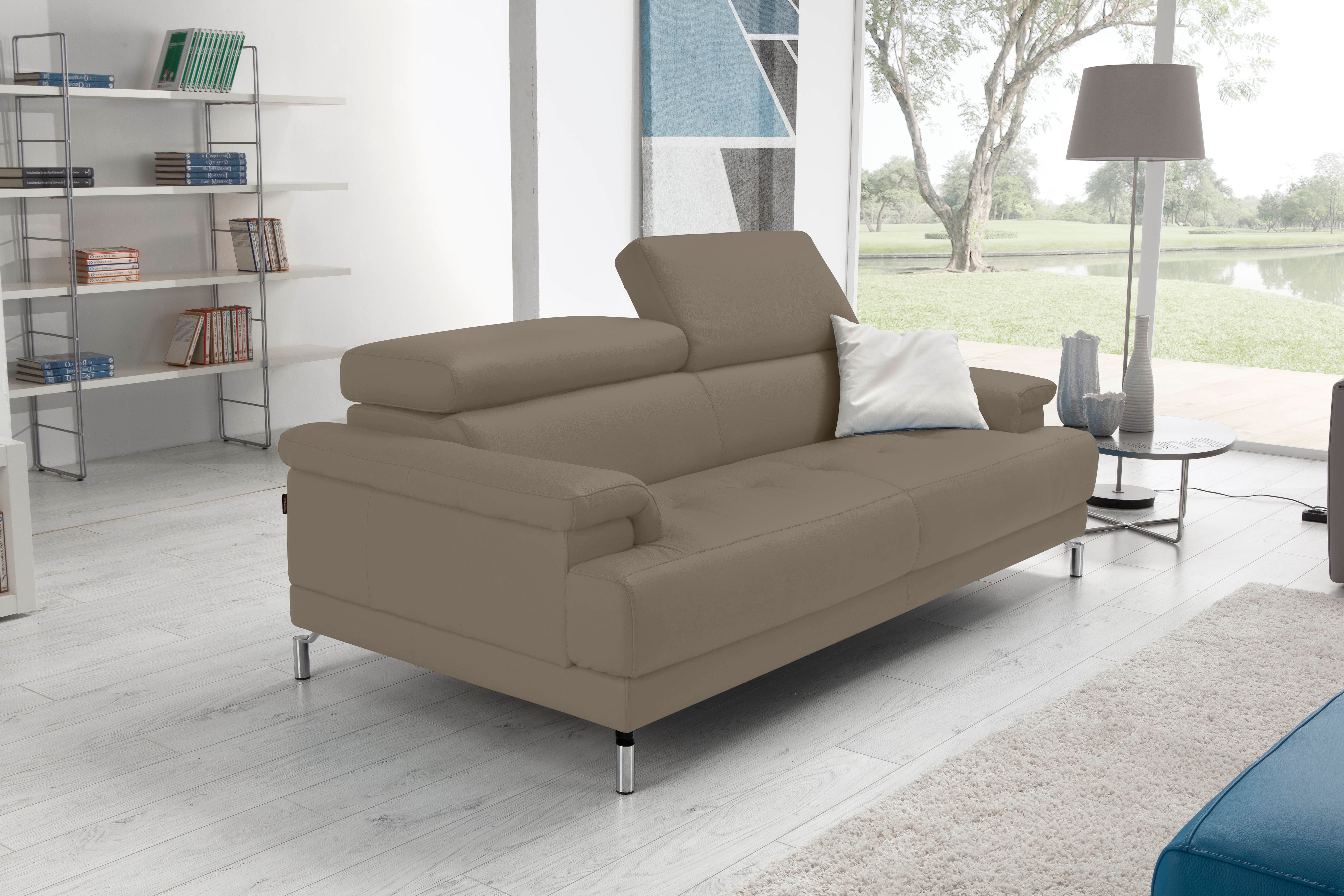 Egoitaliano 2,5-Sitzer "Soul, Design und Sitzkomfort auf hohem Niveau, tolle Details" inkl. Kopfteilverstellung für noch mehr Komfort, Designfuß