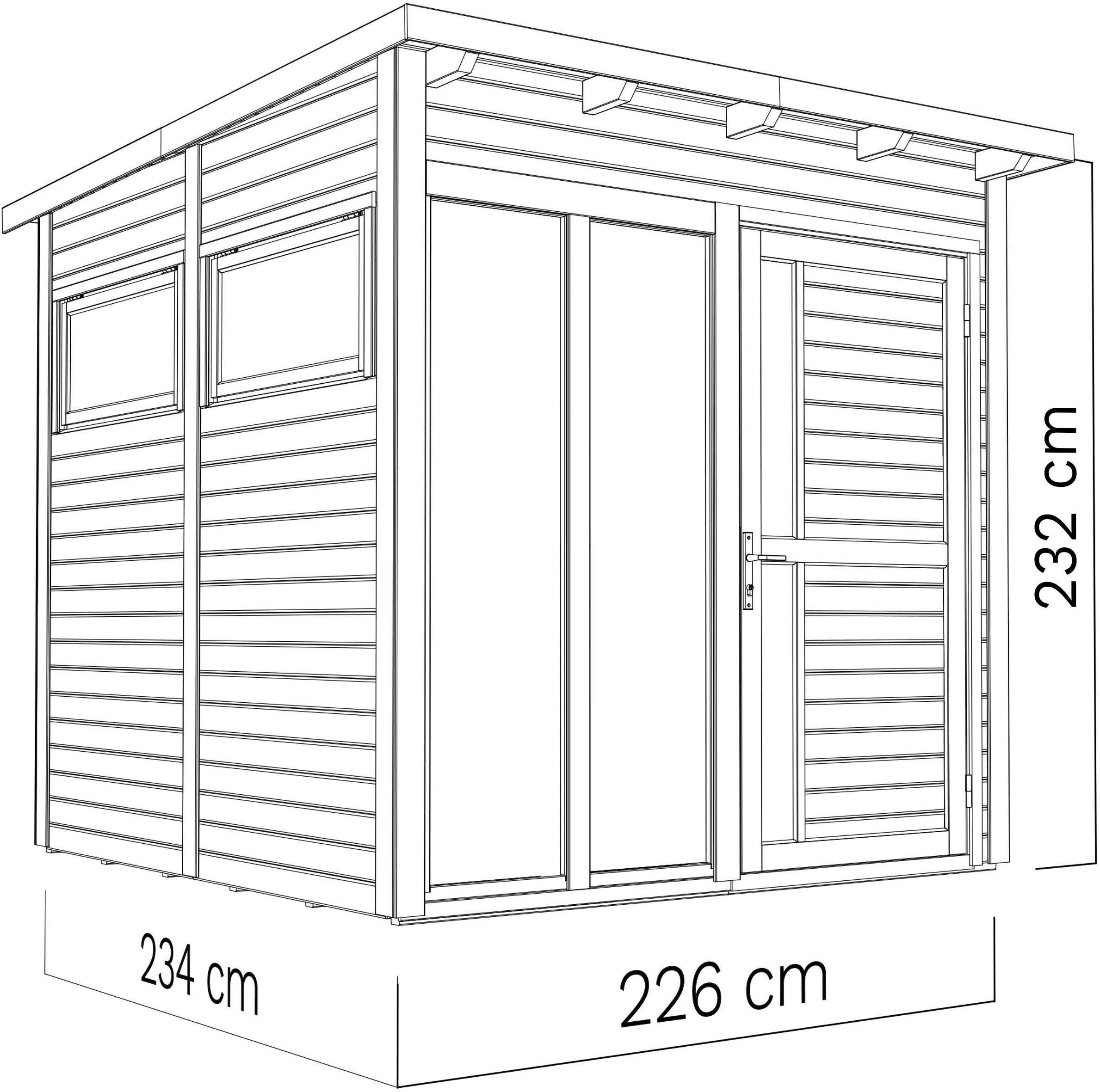 BERTILO Gartenhaus »Pentus 2 Office, in verschiedenen Farben«