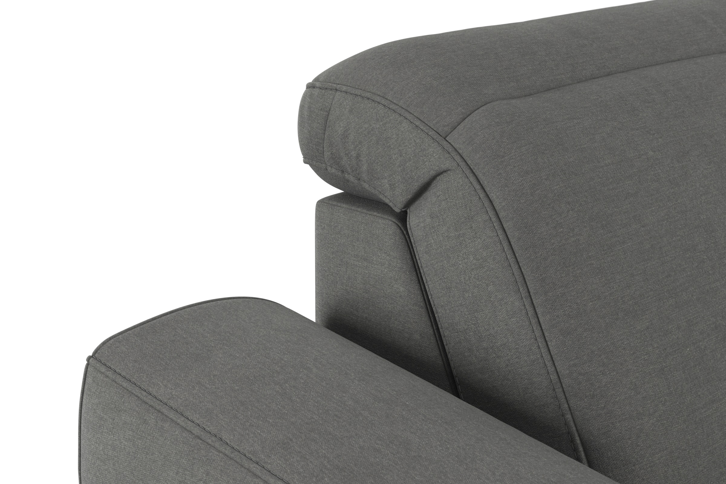sit&more Ecksofa »Dundee L-Form«, mit Federkern und Edelstahlfüßen, wahlweise mit Kopfteilverstellung