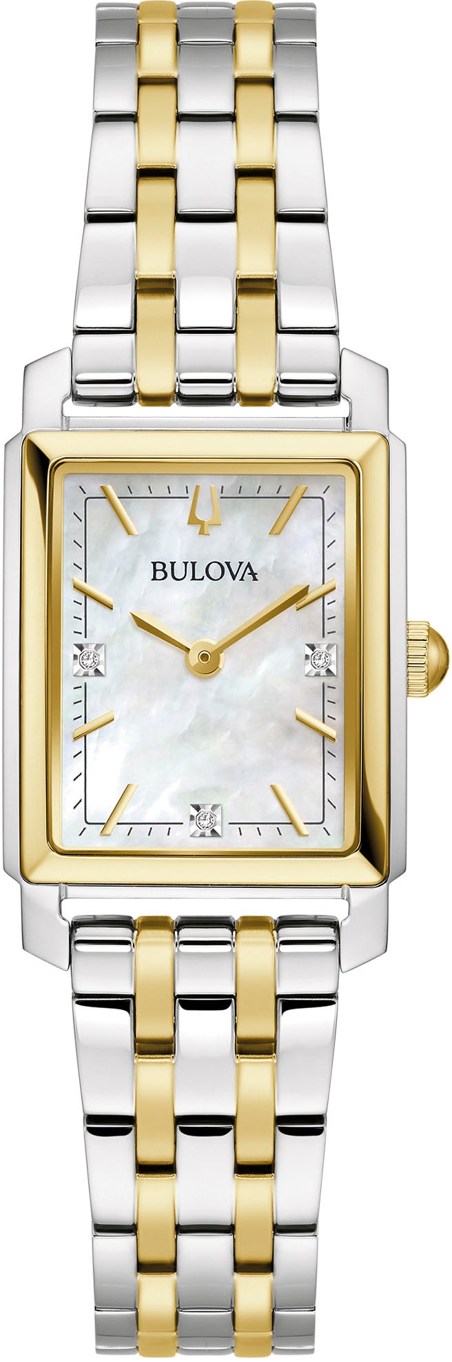 Bulova Quarzuhr »98P220«, Armbanduhr, Damenuhr, Edelstahlarmband, mit Diamanten