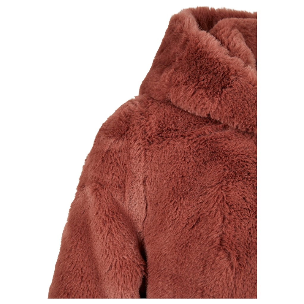 URBAN CLASSICS Winterjacke »Urban Classics Damen Girls Hooded Teddy Coat«, (1 St.), mit Kapuze