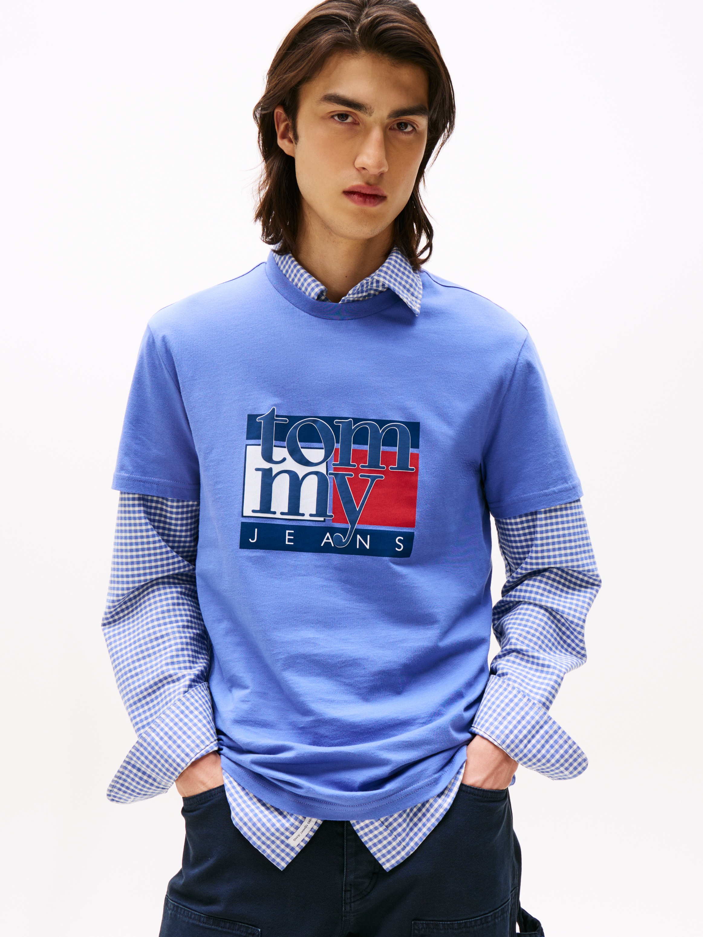 Tommy Jeans T-Shirt "TJM RWB FLAG TEE EXT", Slim fit, mit Rundhals günstig online kaufen