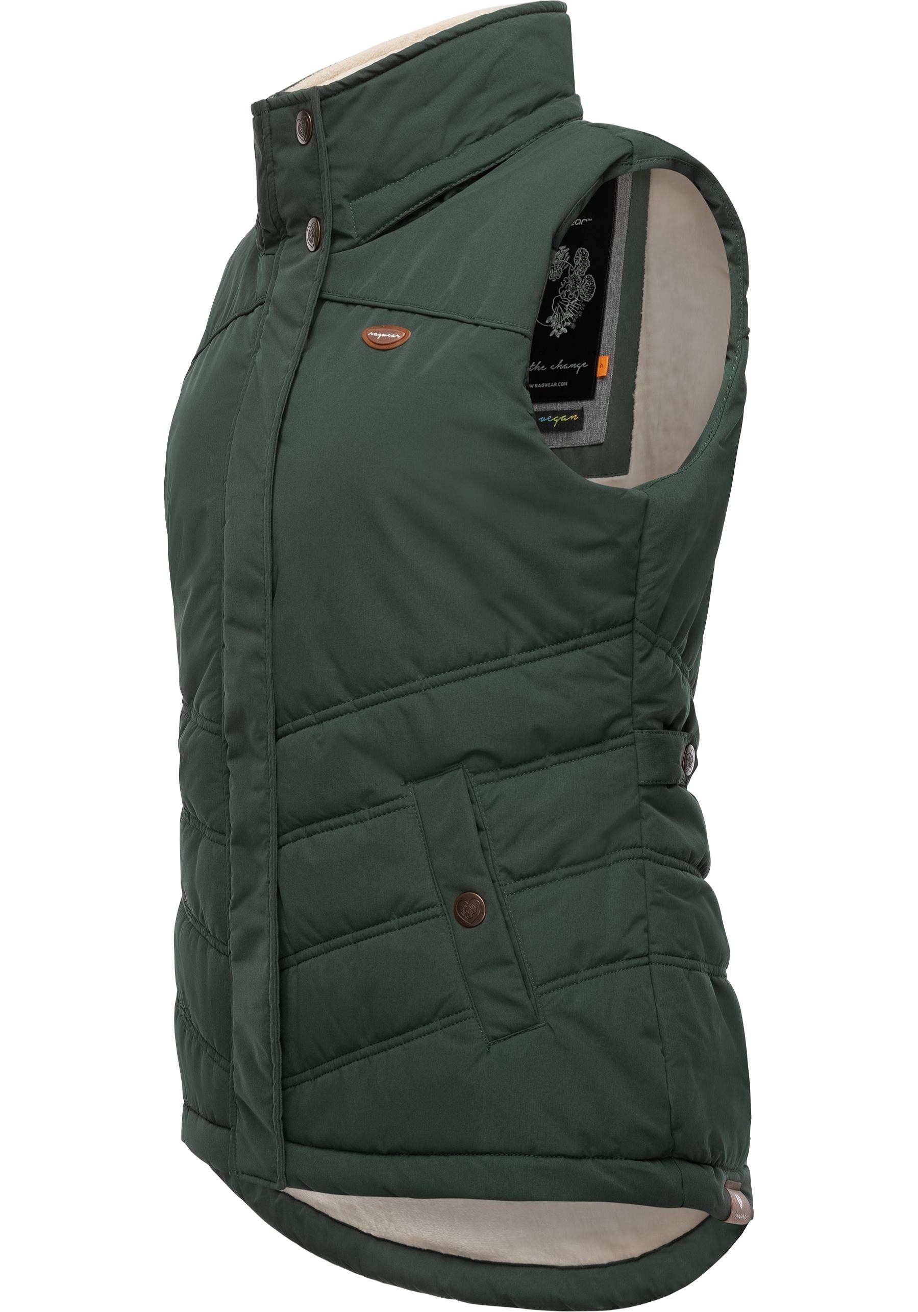 Ragwear Steppweste »Hesty«, Wasserdichte Outdoor-Weste mit abnehmbarer Kapuze